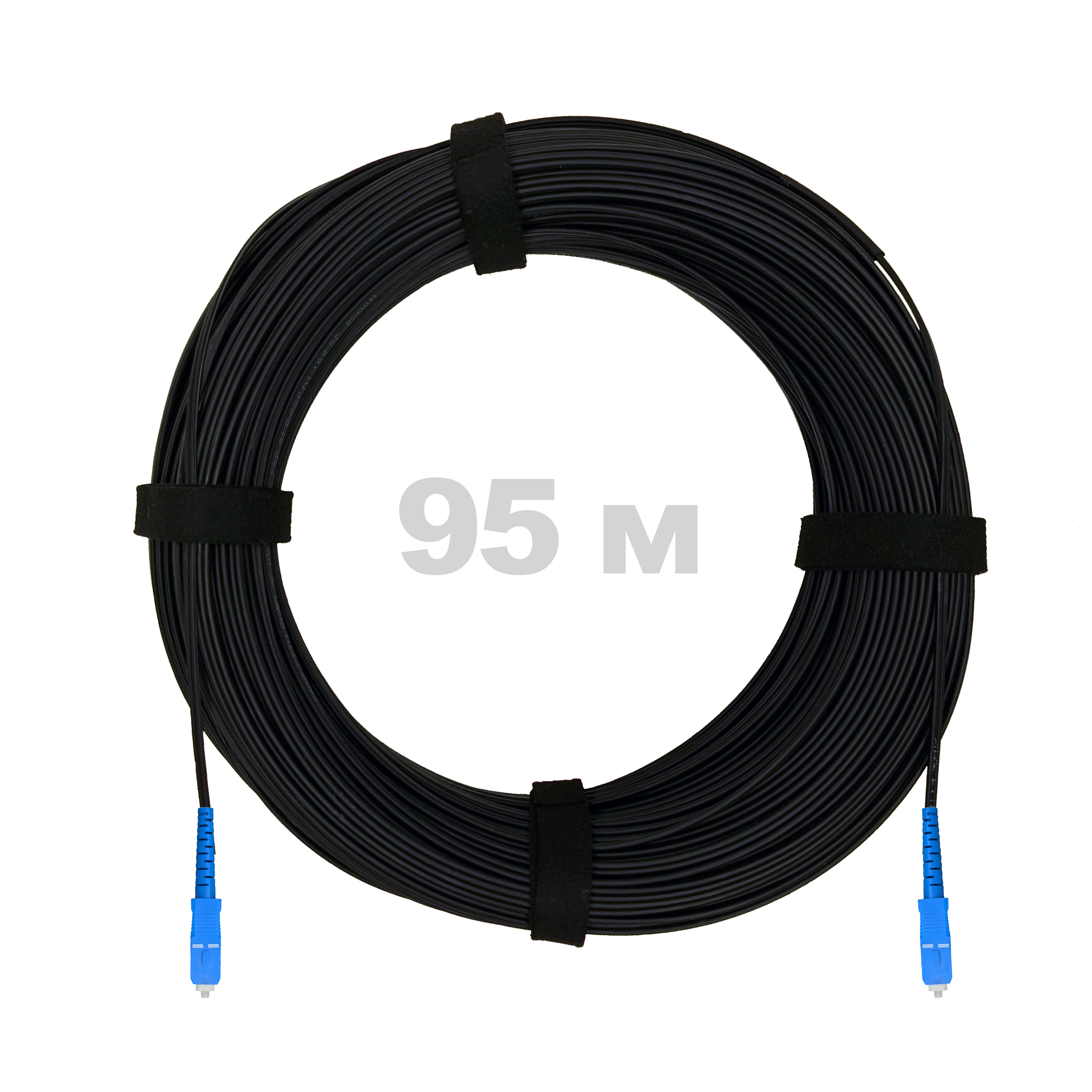 Патч-корд оптический FTTH комбинированный, диэлектрик FRP, G.657 LSZH 2SC/UPC, черный 95 м