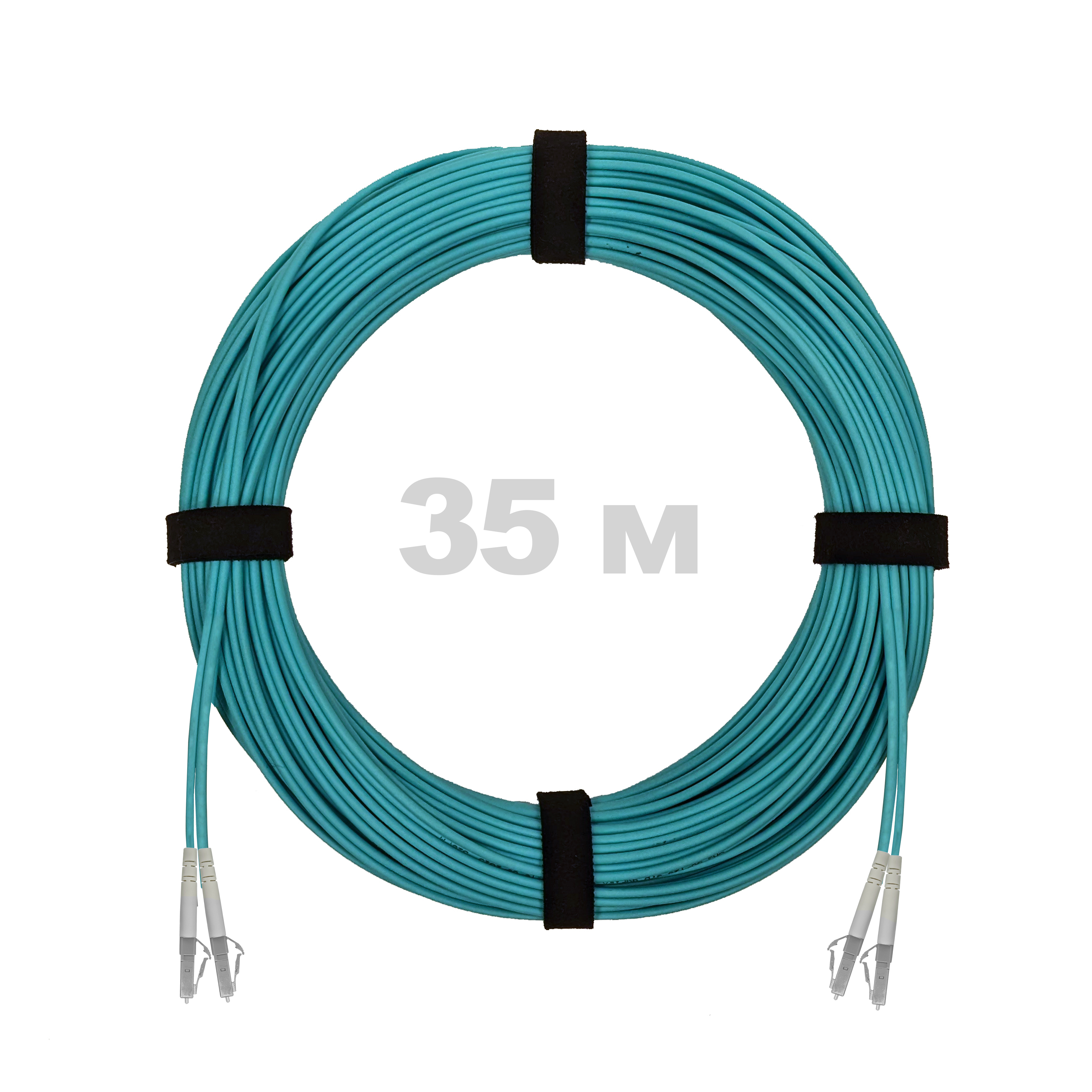 Патч-корд оптический LC/UPC-LC/UPC MM (OM3) 3mm duplex LSZH,  35 м.
