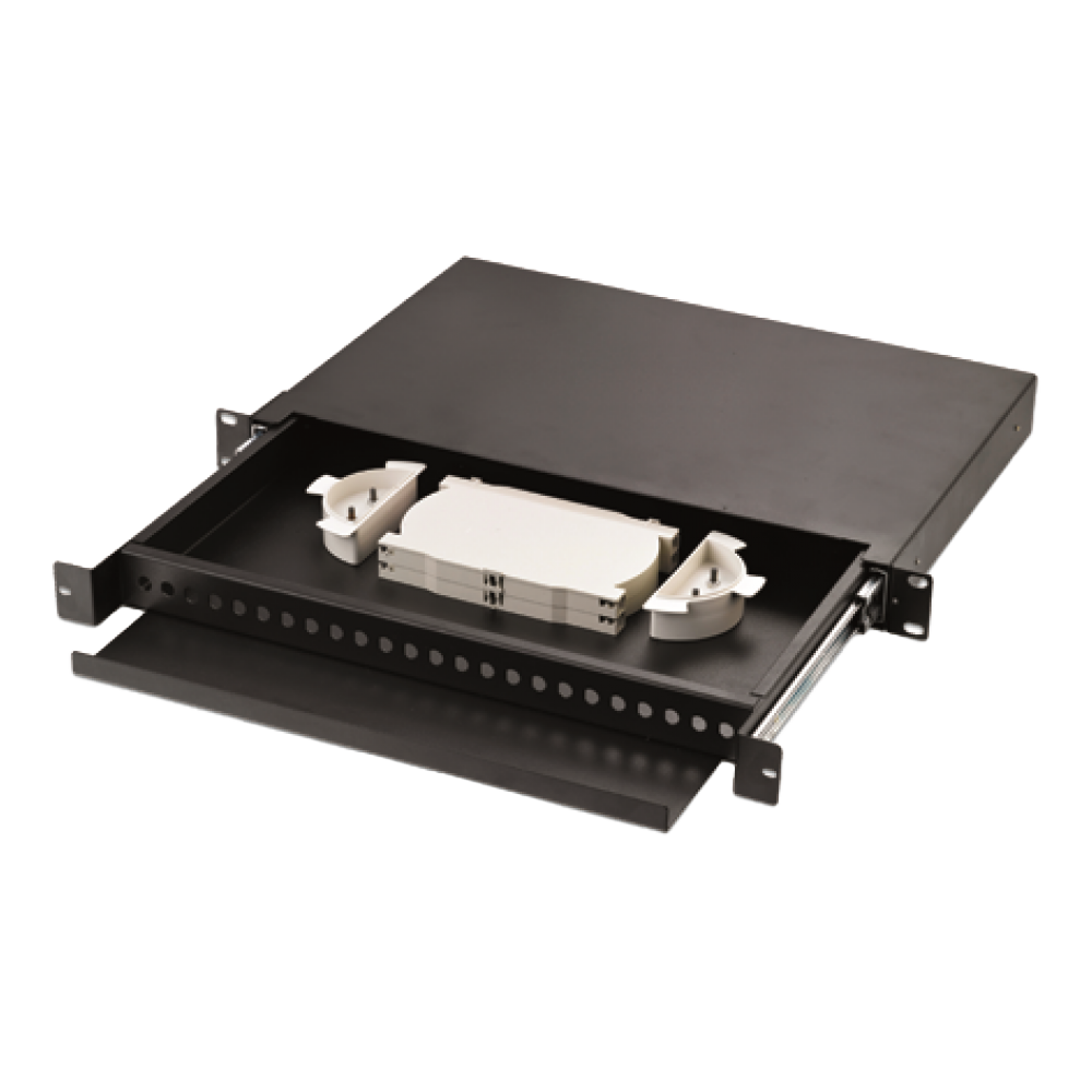 Кросс оптический LANMASTER 19" металлический, 1U на  24 адаптера FC, выдвижной