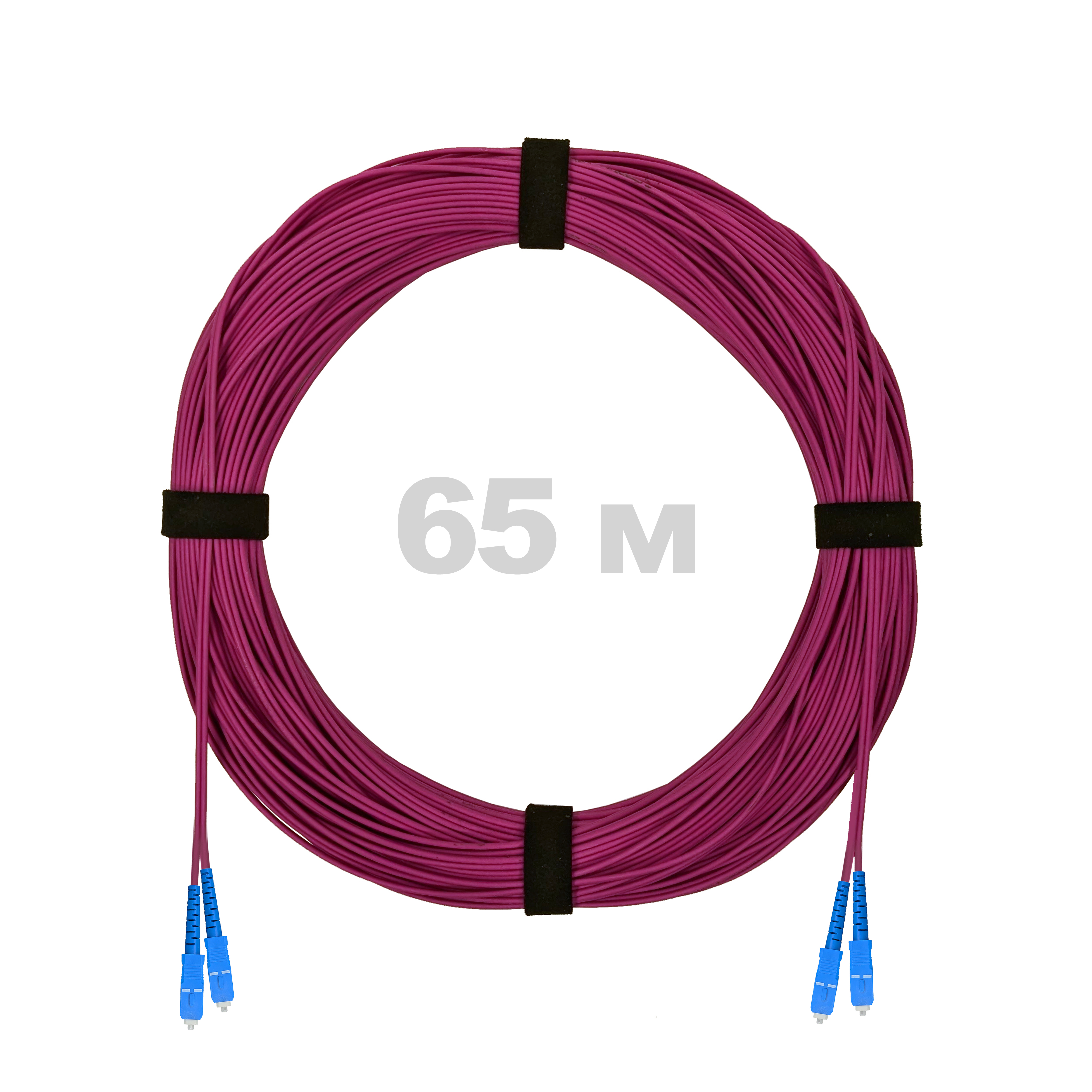 Патч-корд оптический SC/UPC-SC/UPC MM (OM4) 2mm duplex LSZH,  65 м.