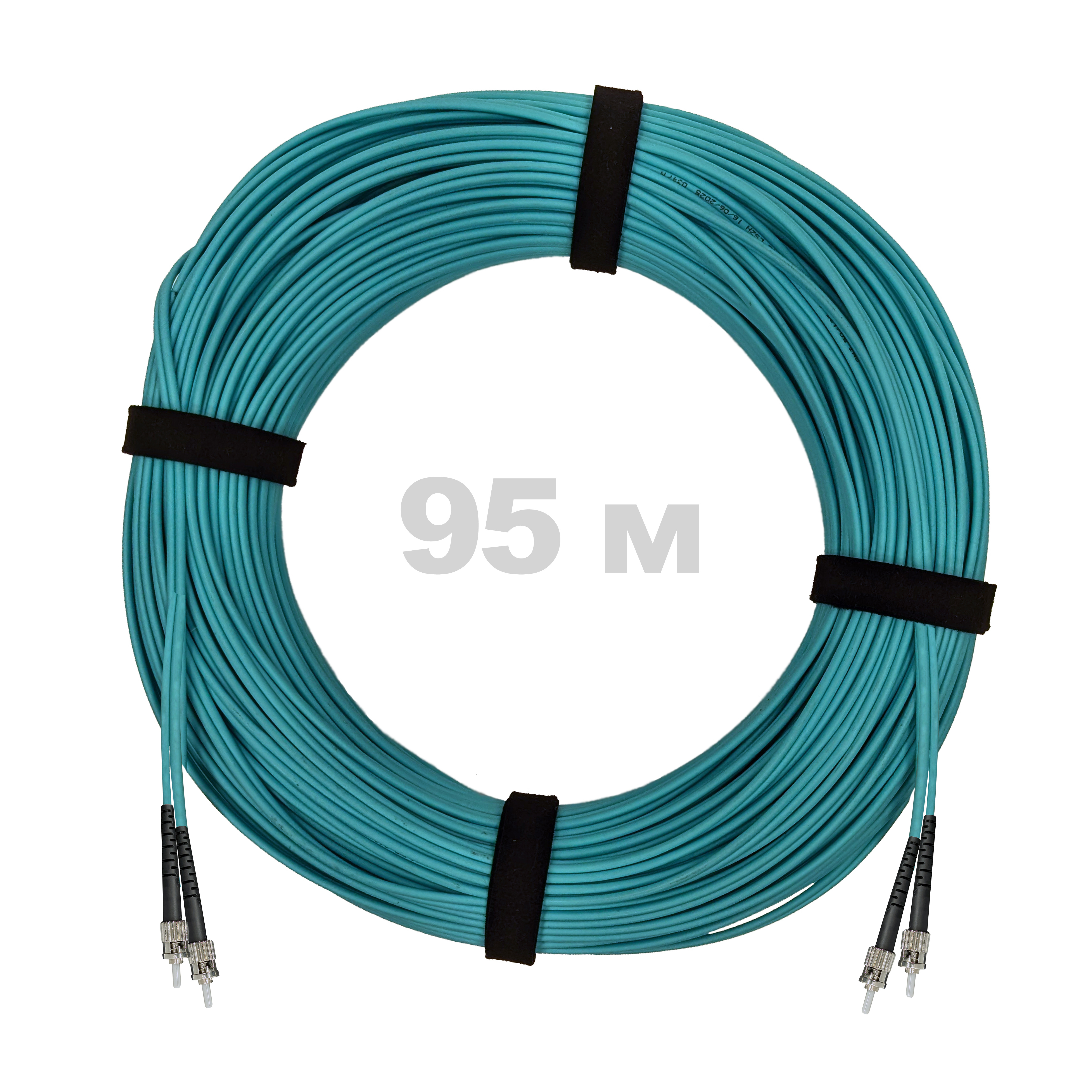Патч-корд оптический ST/PC-ST/PC MM (OM3) 2mm duplex LSZH,  95 м.