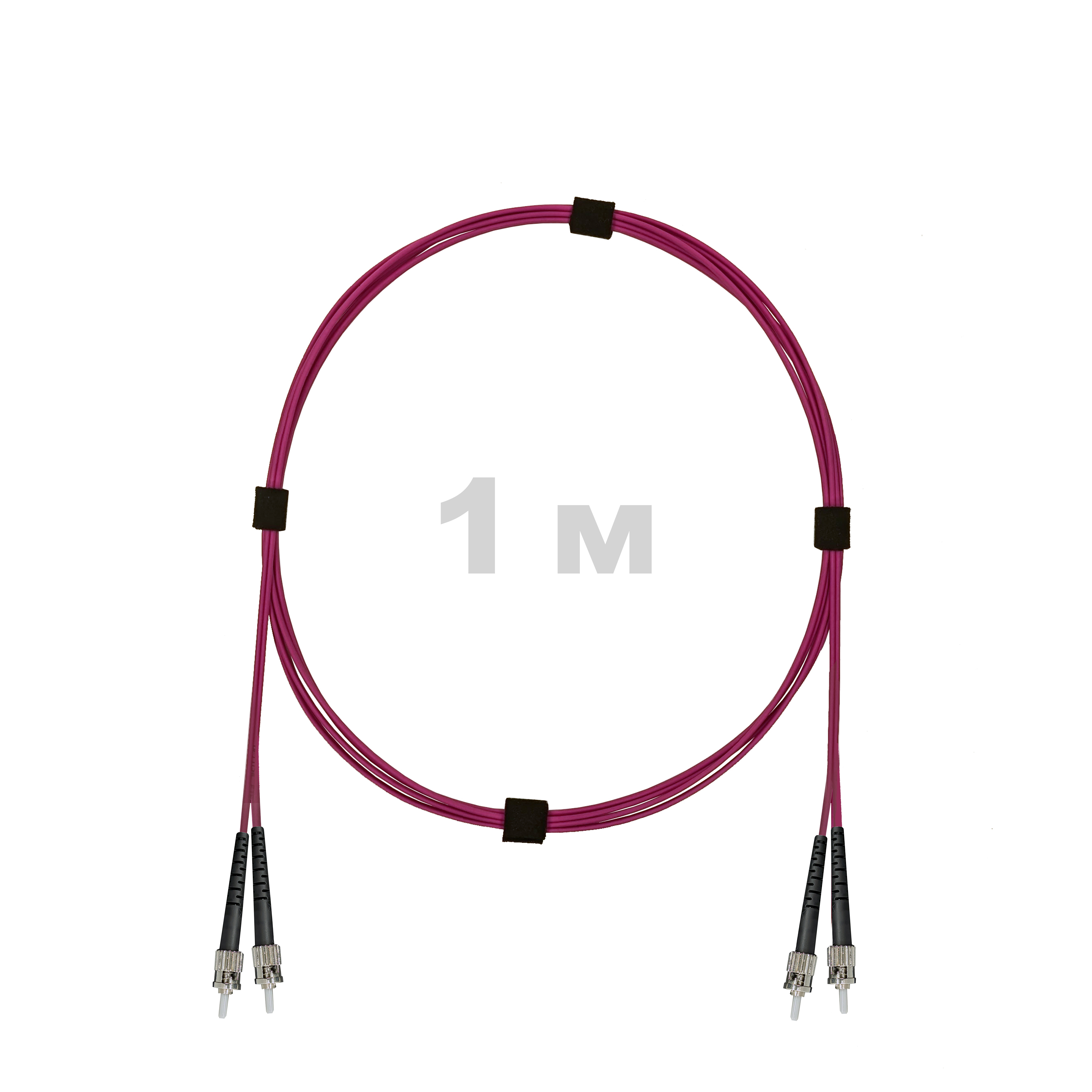 Патч-корд оптический ST/PC-ST/PC MM (OM4) 3mm duplex LSZH,  1 м.