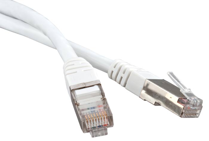 Патч-корд RJ45 - RJ45, 4 пары, FTP, категория 5е, 0.5 м, белый, LANMASTER