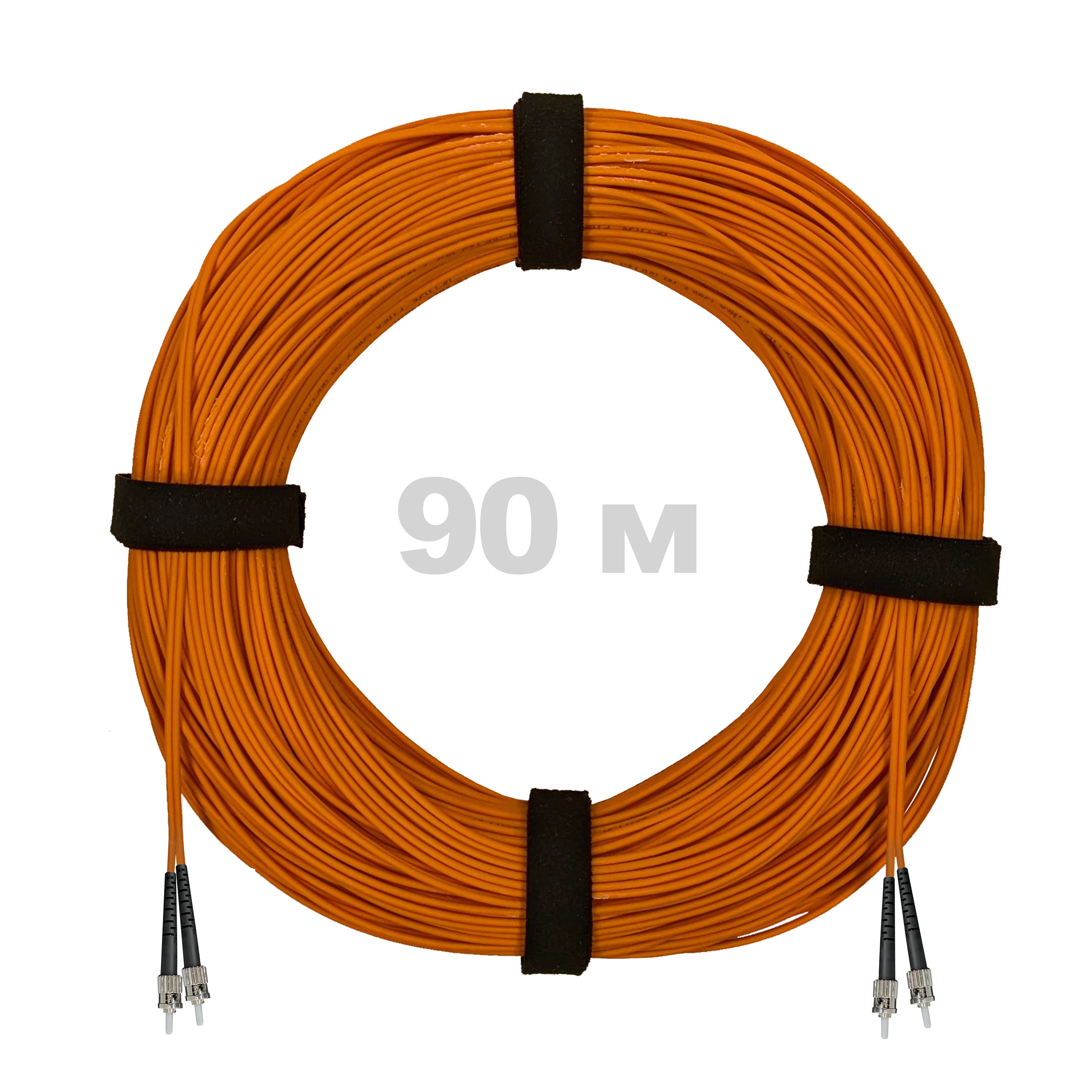 Патч-корд оптический ST/PC-ST/PC MM (OM2) 3mm duplex LSZH,  90 м.