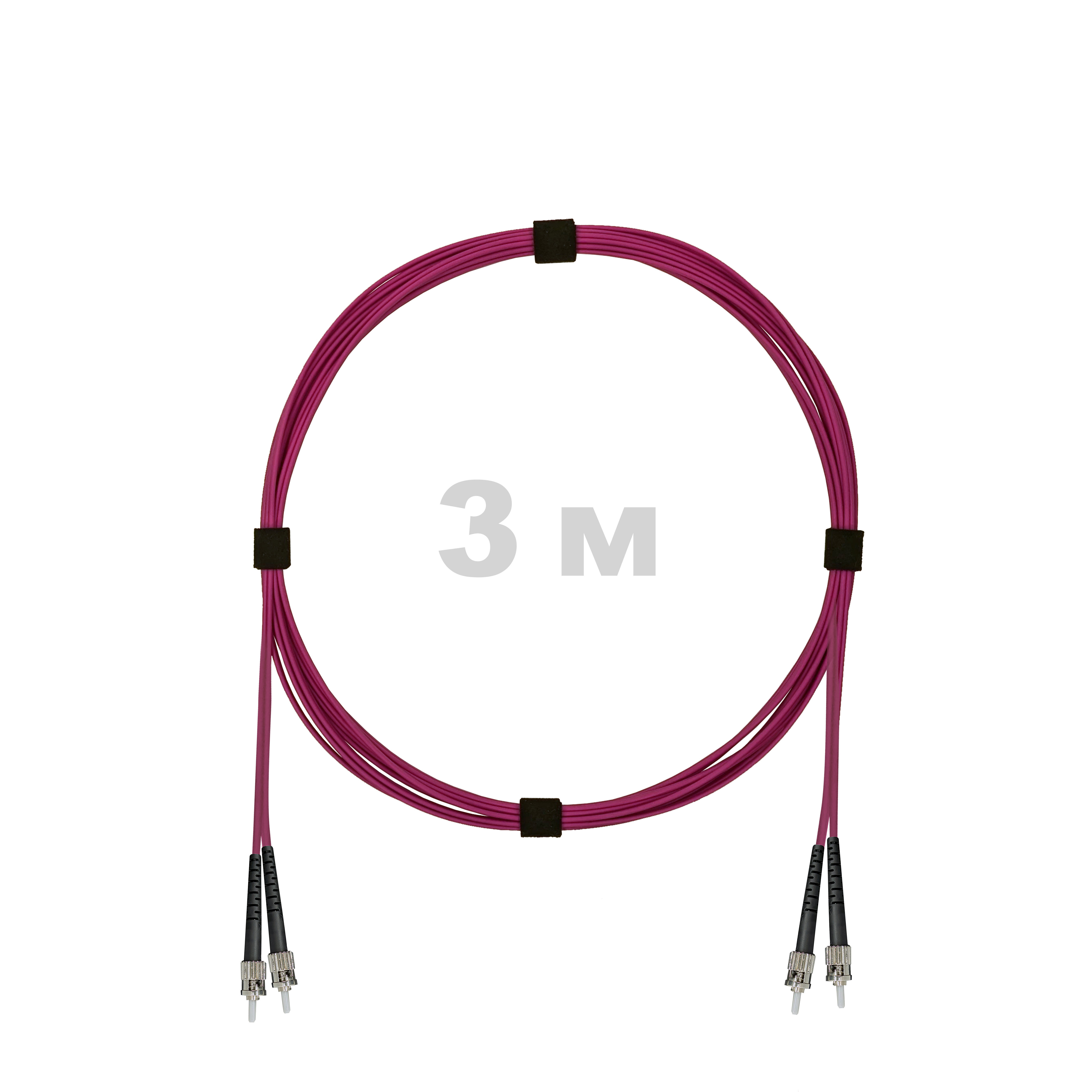 Патч-корд оптический армированный бронированный ST/PC-ST/PC MM (OM4) Duplex 2.0mm LSZH, 3 м.