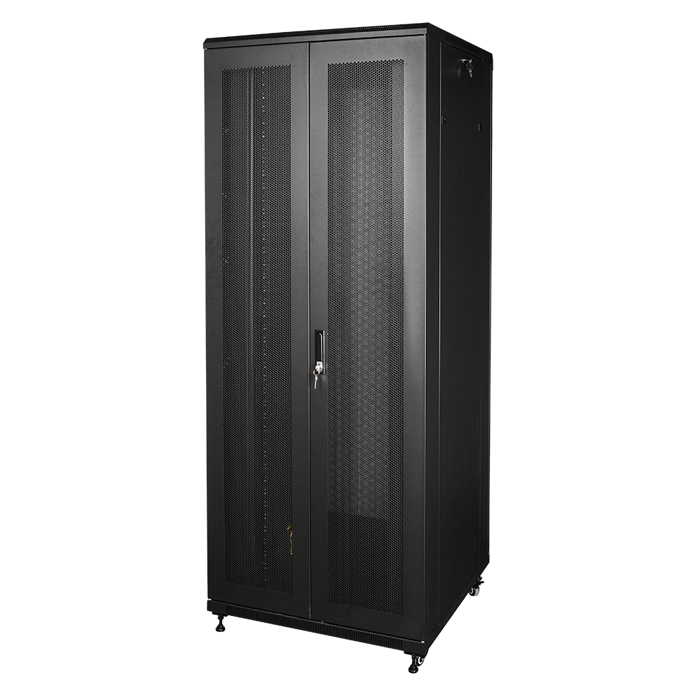 Шкаф 19" Business, 47U 800x1200, черный, передняя дверь стекло, задняя дверь распашная металл__