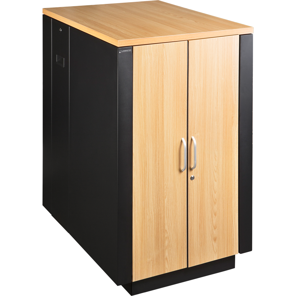 Шкаф LANMASTER SOUNDPROOF звукоизолированный 18U 750x1130 мм, отделка под дерево, цвет лиственница