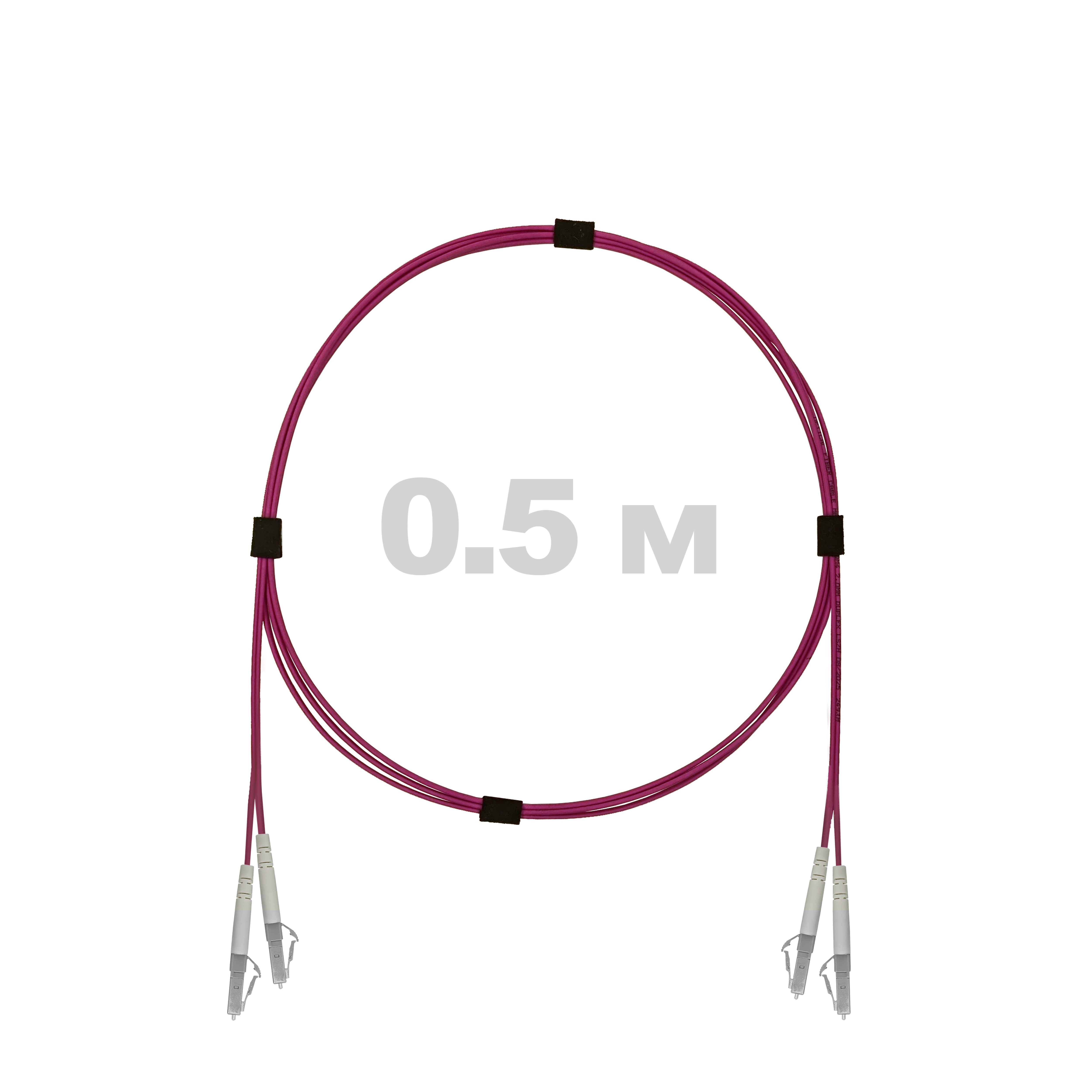 Патч-корд оптический LC/UPC-LC/UPC MM (OM4) 2mm duplex LSZH,  0.5 м.