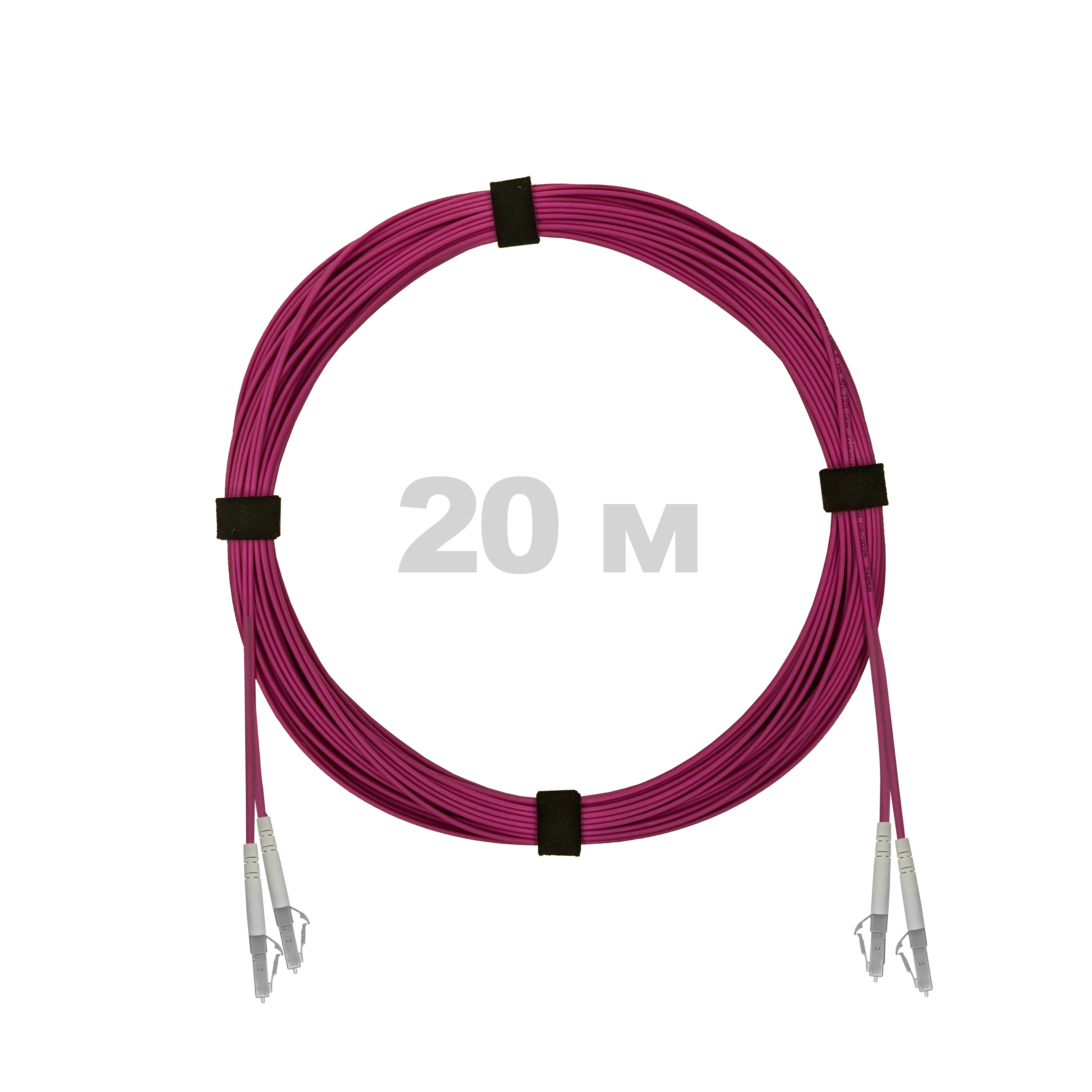 Патч-корд оптический армированный бронированный LC/UPC-LC/UPC MM (OM4) Duplex 2.0mm LSZH, 20 м.
