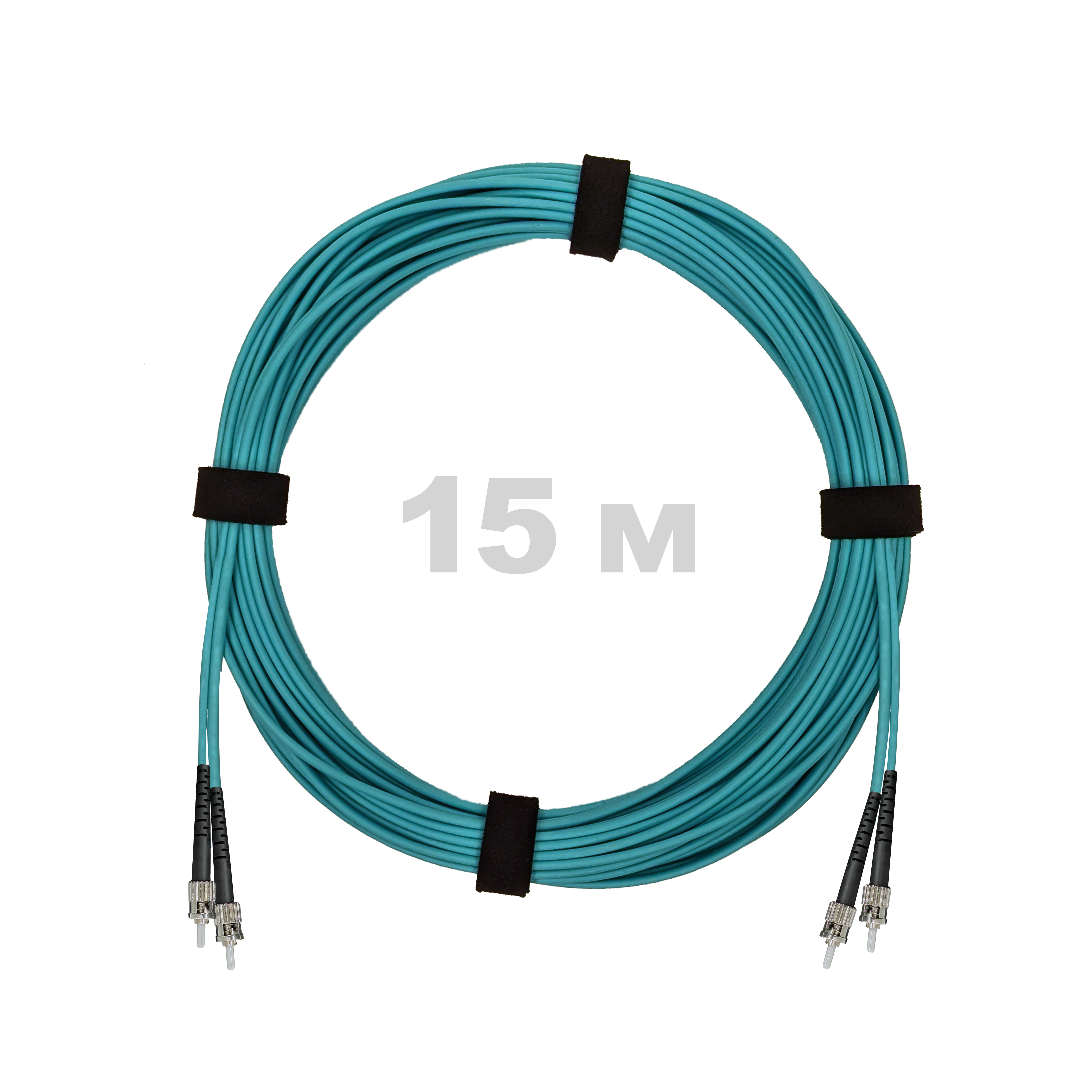 Патч-корд оптический ST/PC-ST/PC MM (OM3) 3mm duplex LSZH,  15 м.