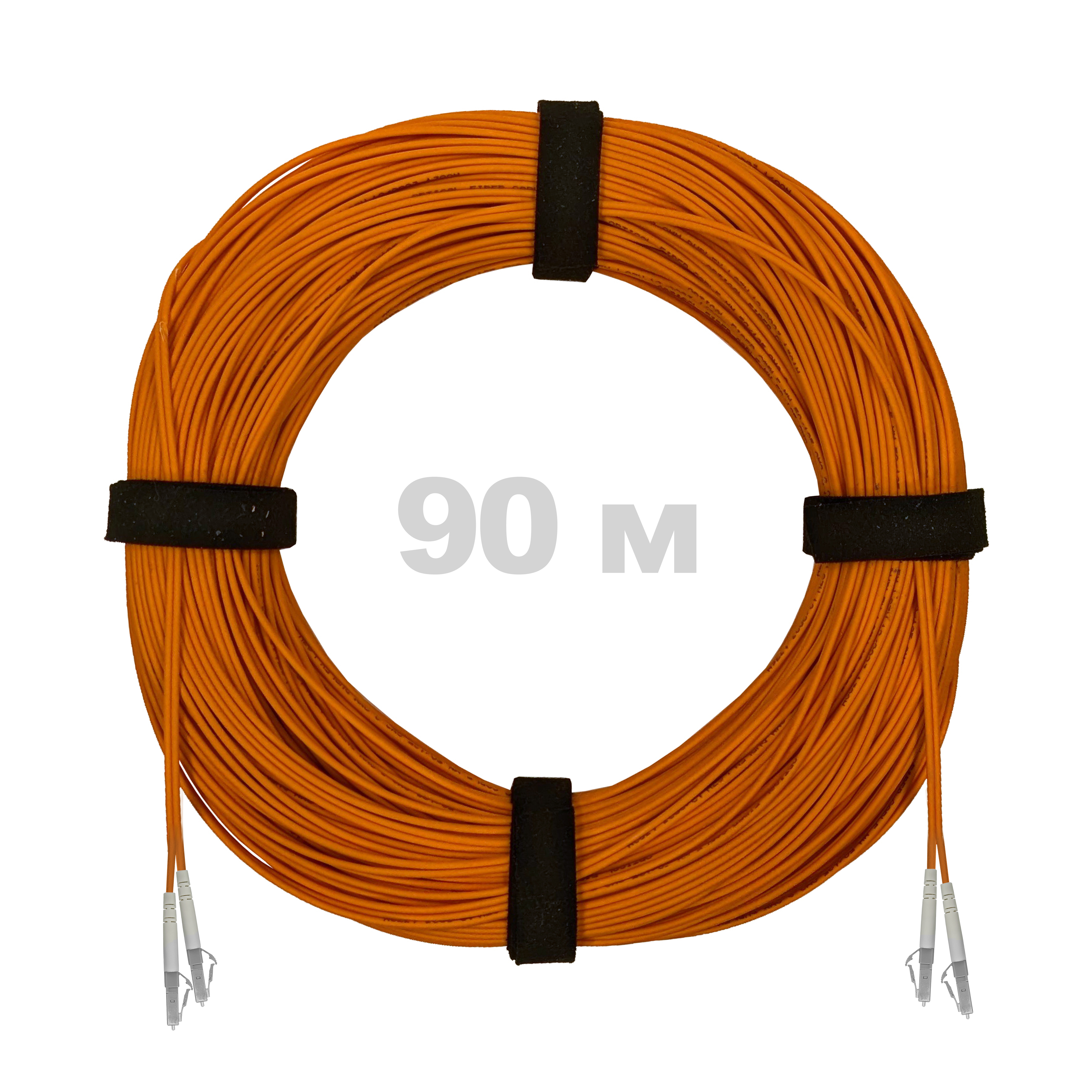 Патч-корд оптический LC/UPC-LC/UPC MM (OM2) 2mm duplex LSZH,  90 м.