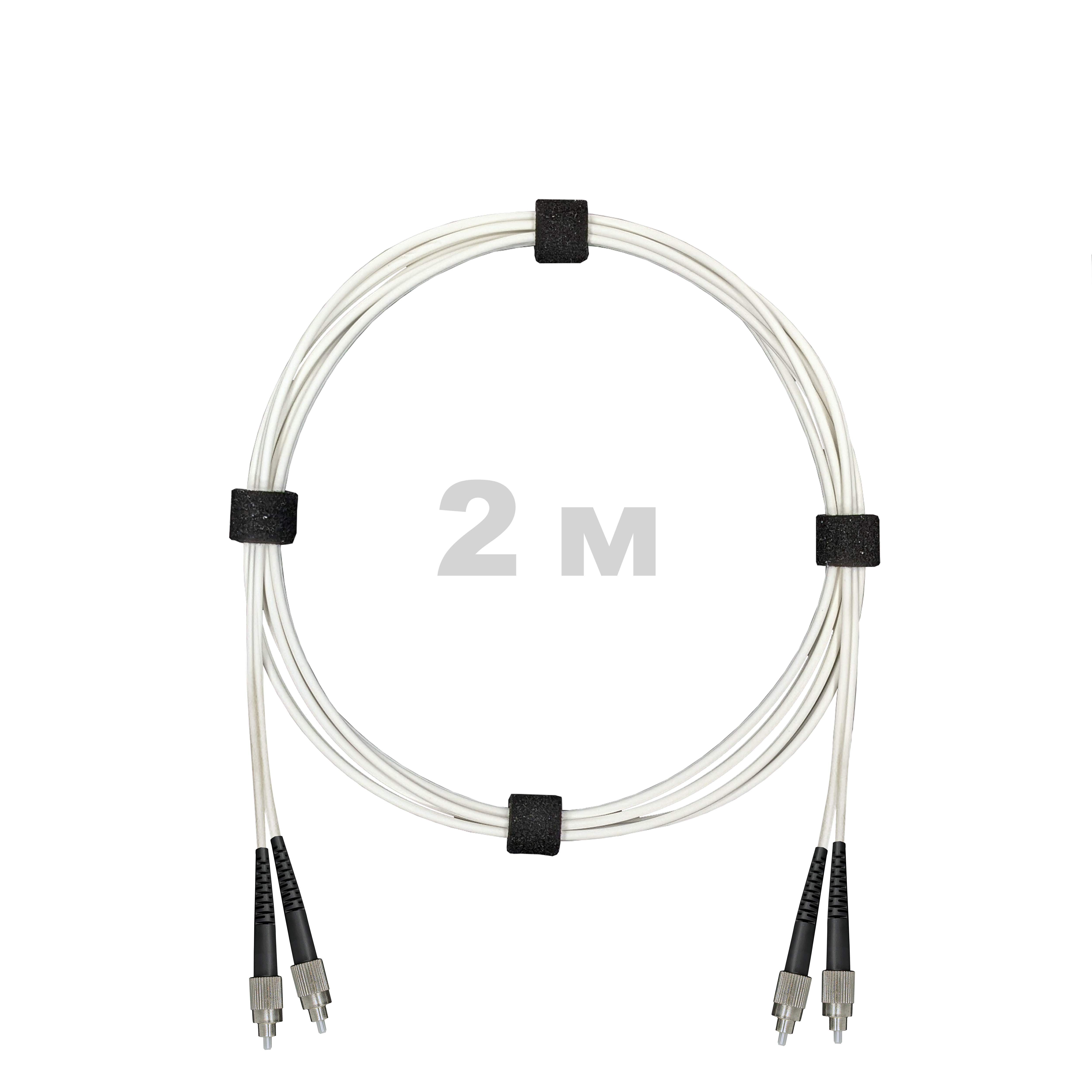 Патч-корд оптический армированный бронированный FC/UPC-FC/UPC SM (G.657A1) Duplex 2.0mm LSZH, ,белый, 2 м.