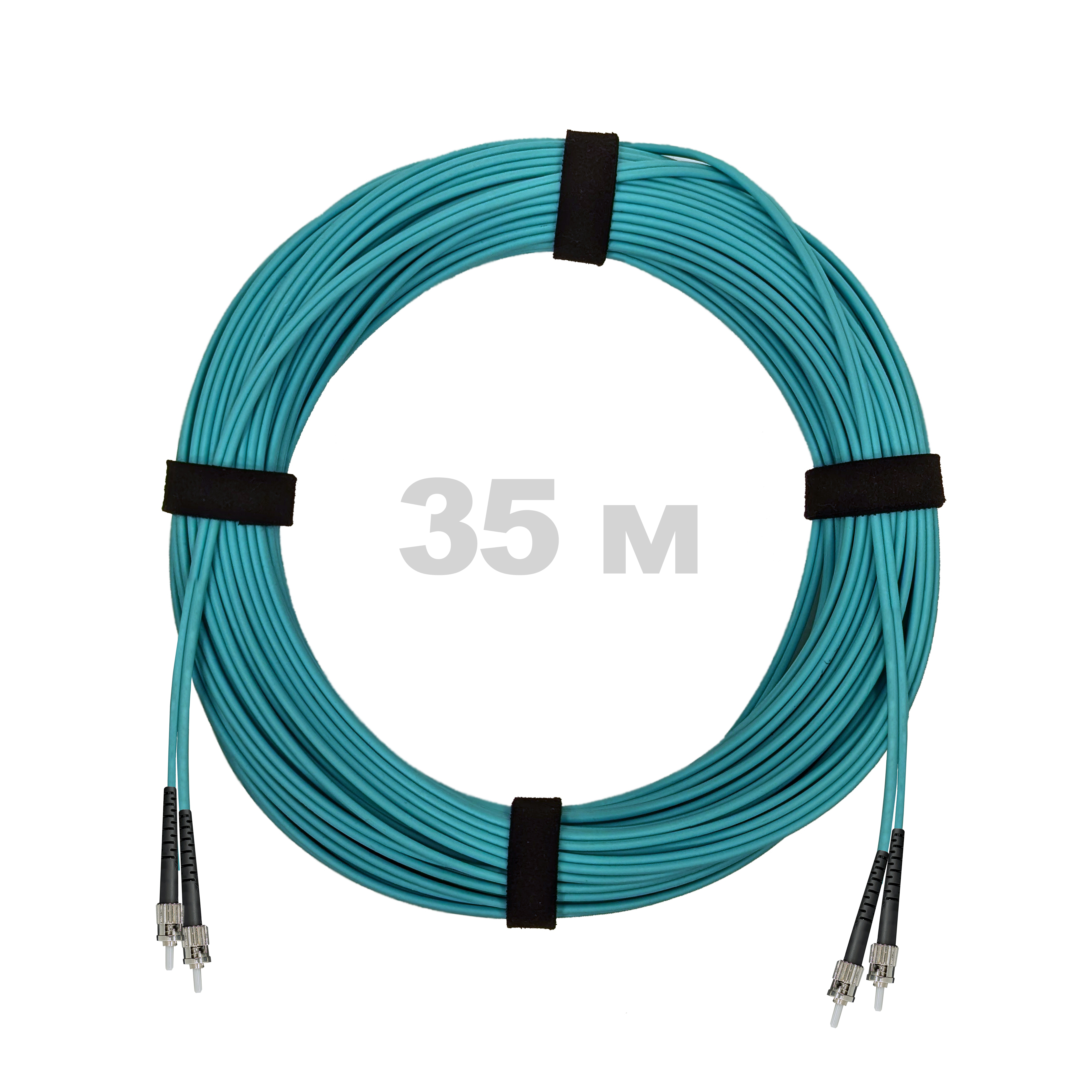 Патч-корд оптический ST/PC-ST/PC MM (OM3) 2mm duplex LSZH,  35 м.