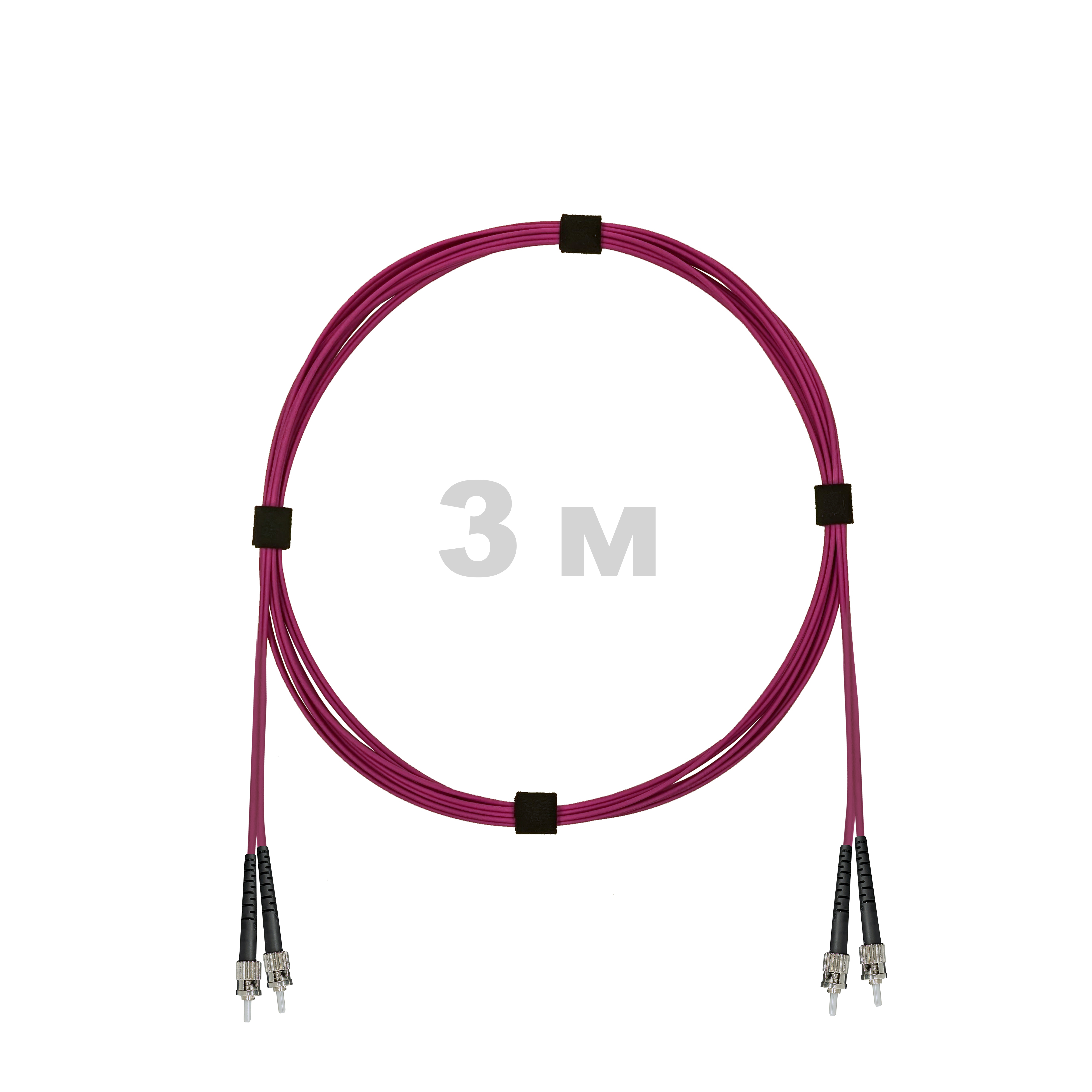 Патч-корд оптический ST/PC-ST/PC MM (OM4) 3mm duplex LSZH,  3 м.