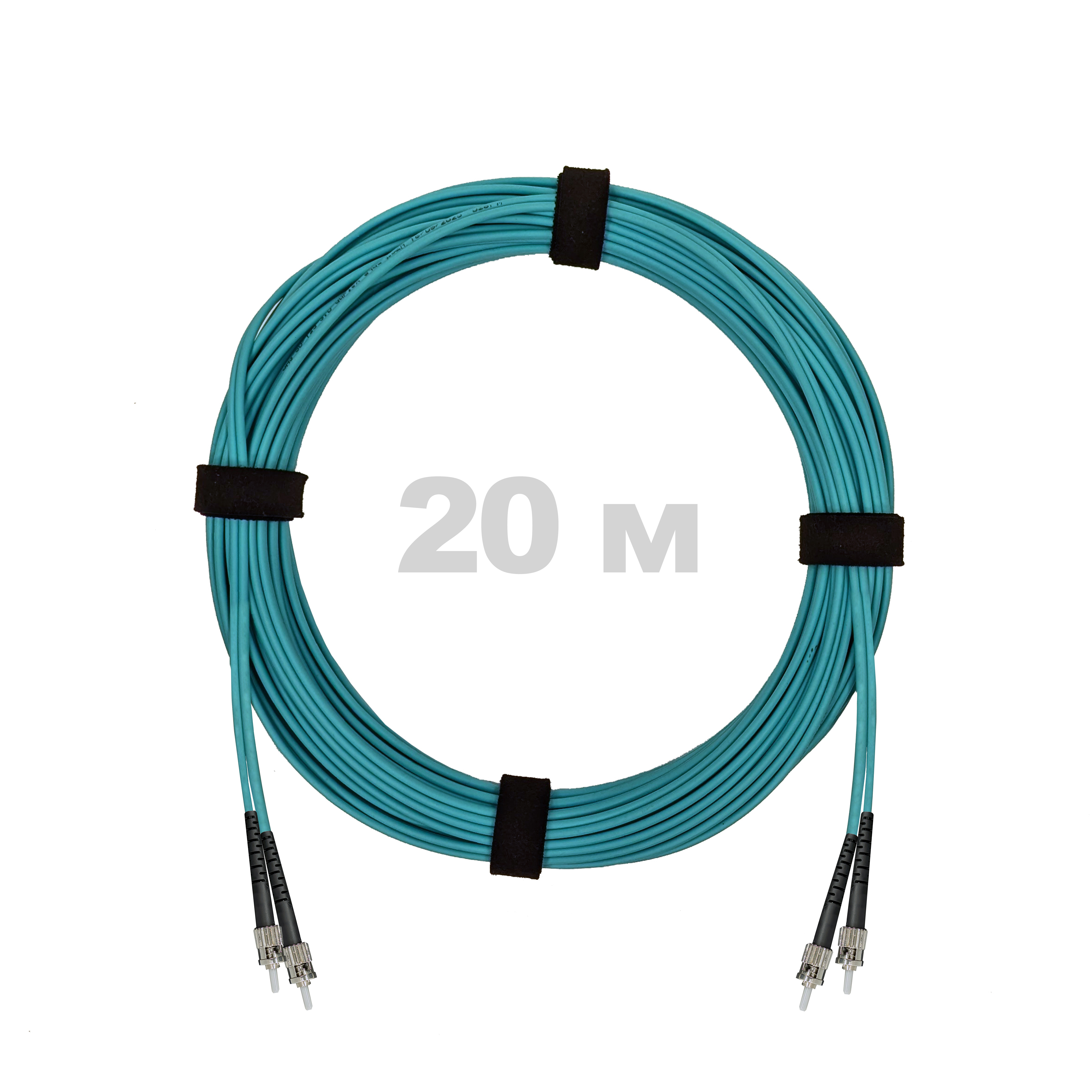 Патч-корд оптический армированный бронированный ST/PC-ST/PC MM (OM3) Duplex 2.0mm LSZH, 20 м.