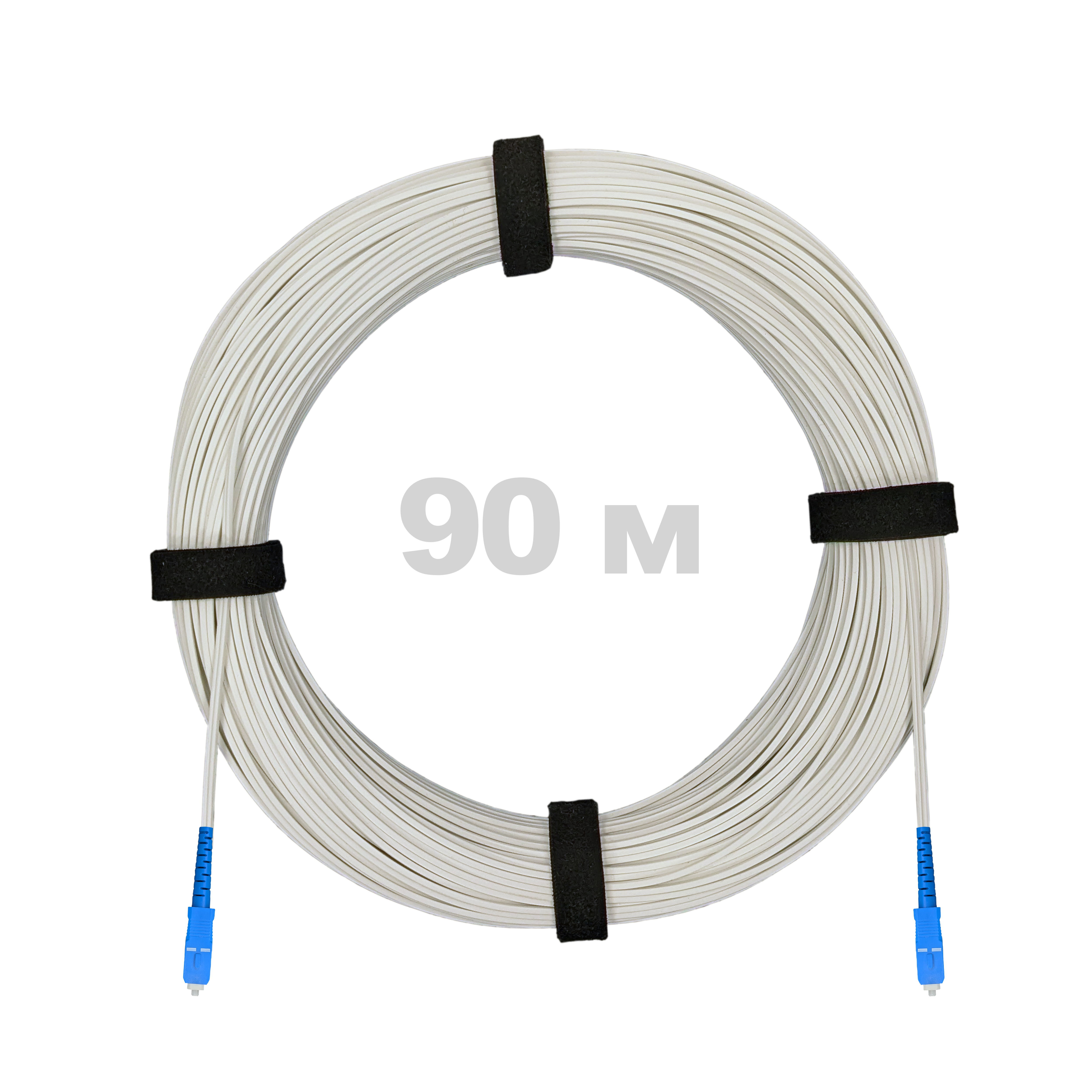Патч-корд оптический FTTH диэлектрик FRP, G.657 LSZH 2SC/UPC, белый 90 м.