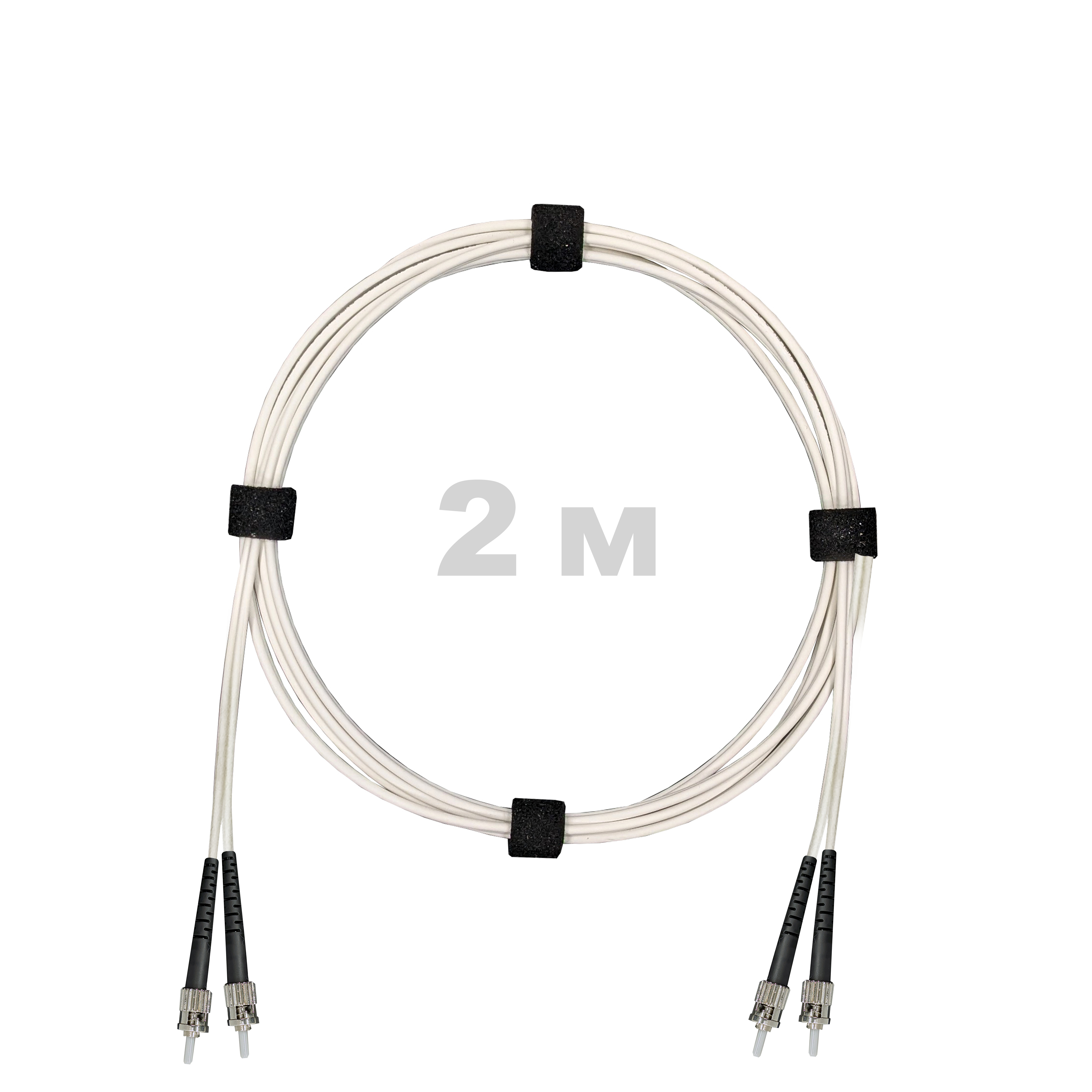 Патч-корд оптический армированный бронированный ST/PC-ST/PC SM (G.657A1) Duplex 3.0mm LSZH, ,белый, 2 м.