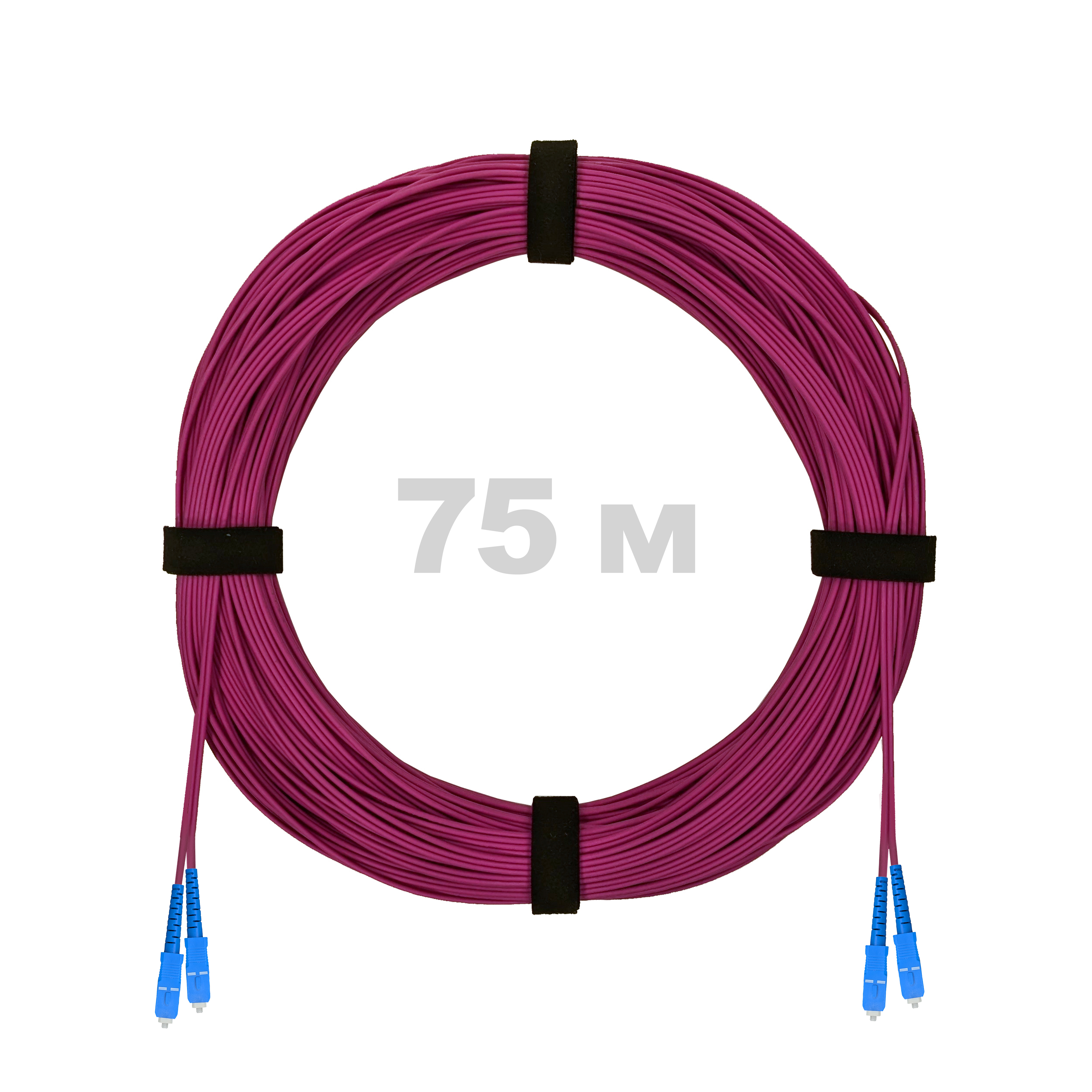 Патч-корд оптический SC/UPC-SC/UPC MM (OM4) 3mm duplex LSZH,  75 м.