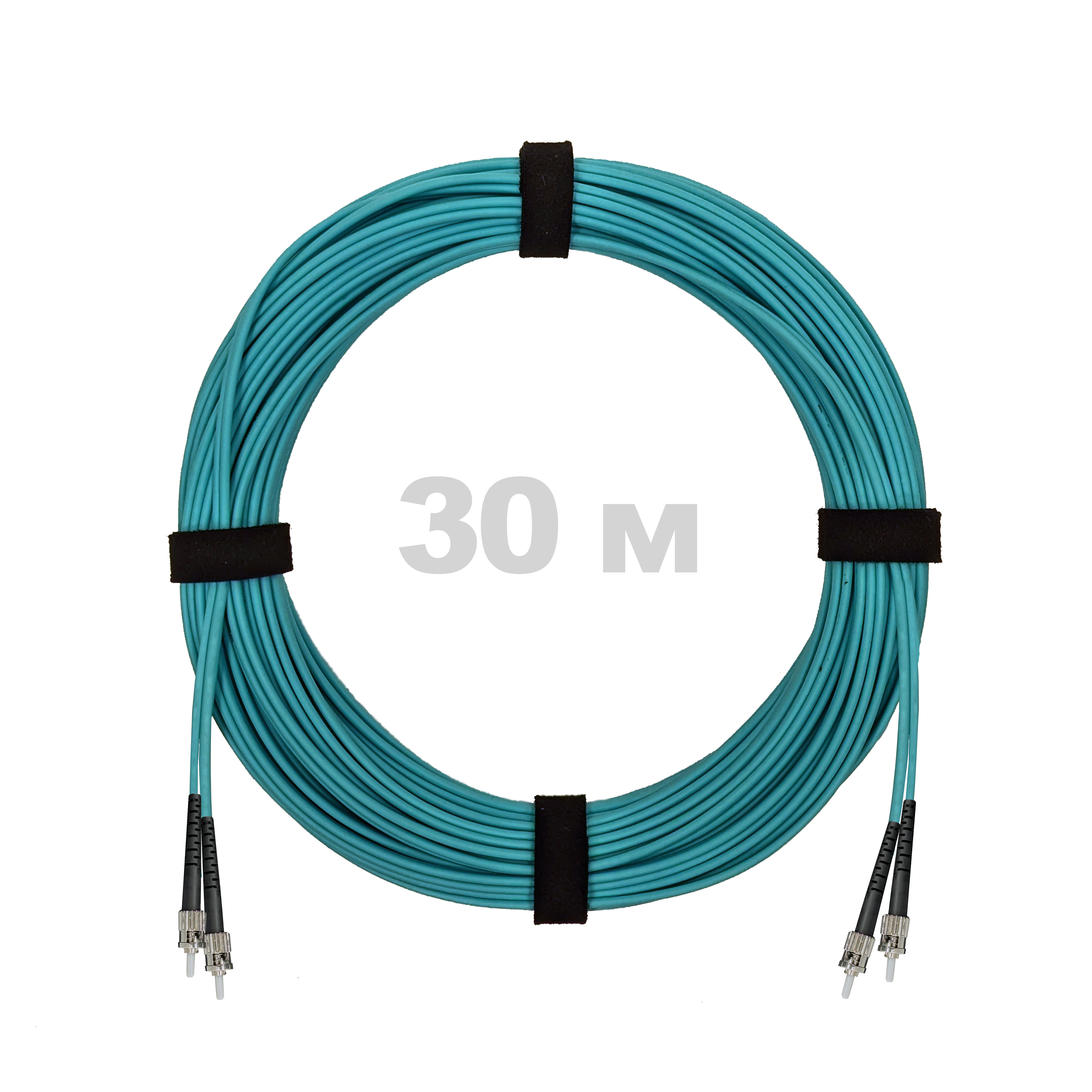 Патч-корд оптический ST/PC-ST/PC MM (OM3) 3mm duplex LSZH,  30 м.