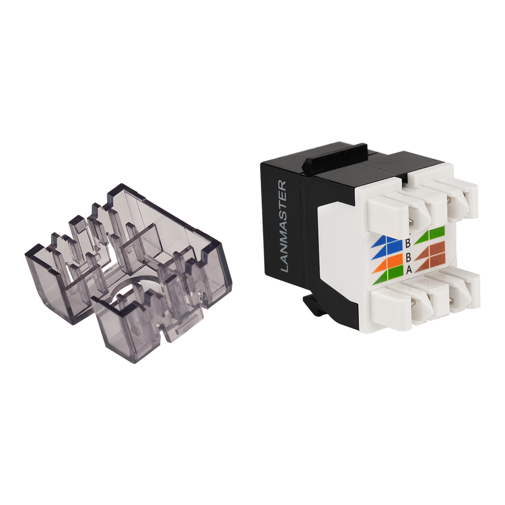 Модуль Keystone, RJ45, неэкранированный, кат.6, без шторки, 180 градусов, красный__