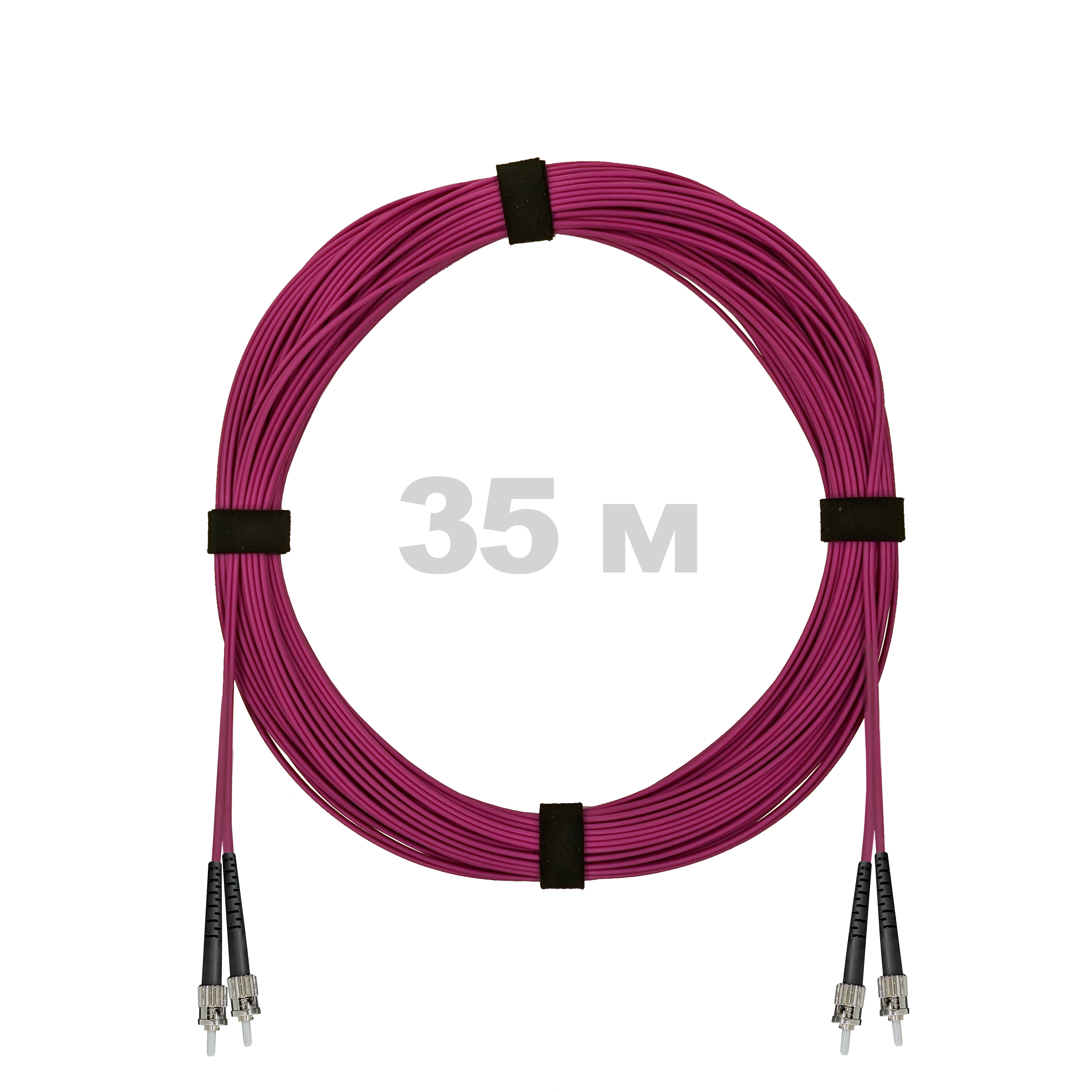 Патч-корд оптический ST/PC-ST/PC MM (OM4) 3mm duplex LSZH,  35 м.