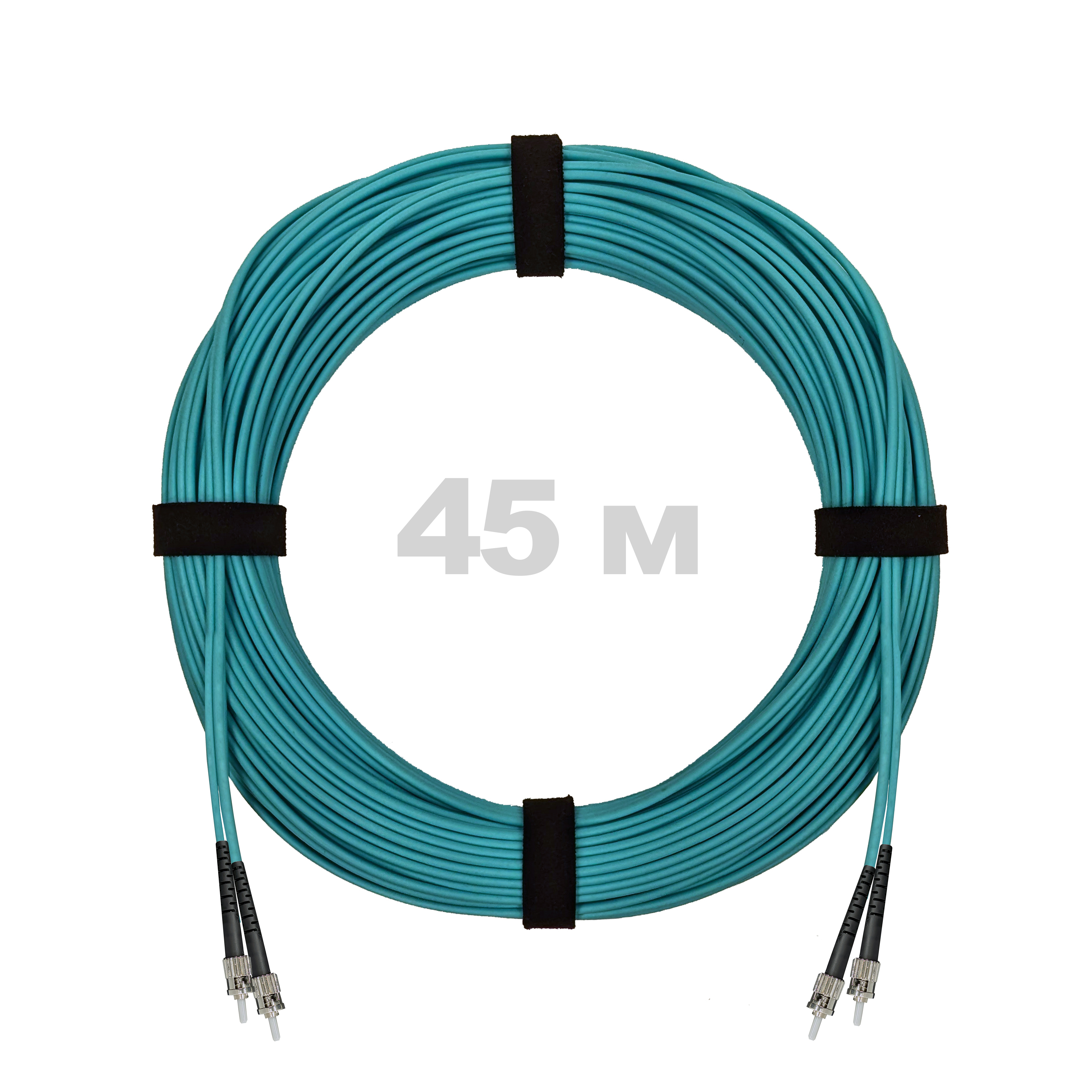 Патч-корд оптический ST/PC-ST/PC MM (OM3) 2mm duplex LSZH,  45 м.