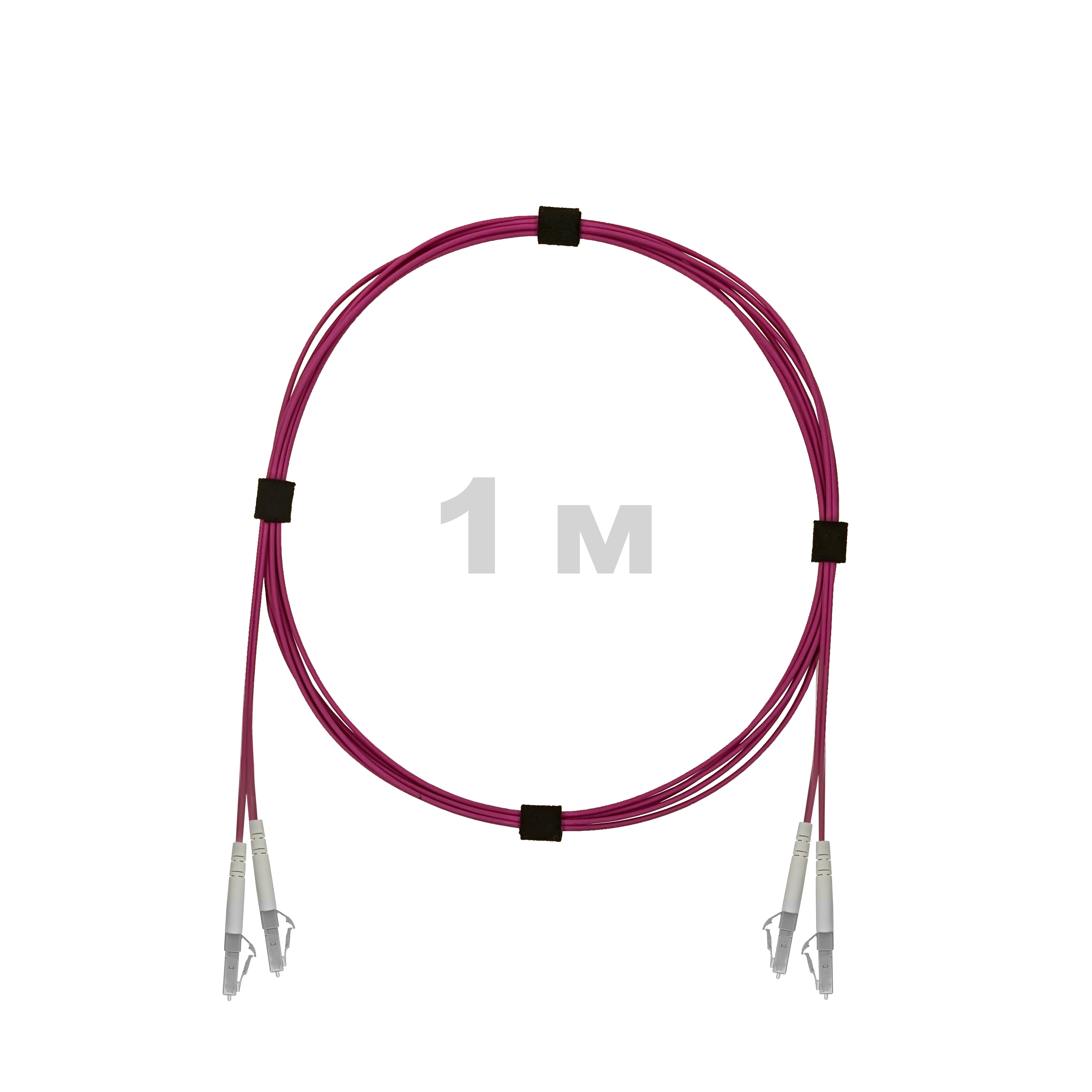 Патч-корд оптический армированный бронированный LC/UPC-LC/UPC MM (OM4) Duplex 3.0mm LSZH, 1 м.