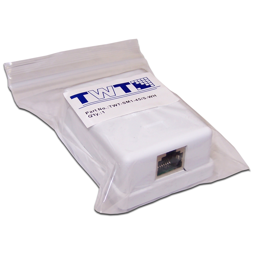 Настенная розетка, 1 порт RJ-45 категории 5е, STP, белая__