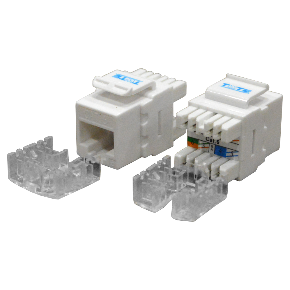 Модуль Keystone RJ45, Cat.6, UTP, 180 градусов, белый
