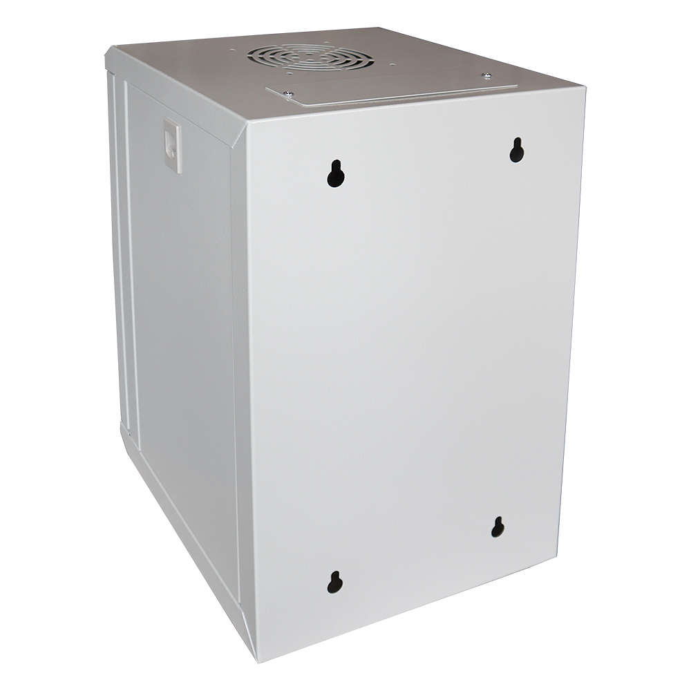 Шкаф настенный 10", 12U 312x300, стеклянная дверь, серый, установочный размер 236 мм__