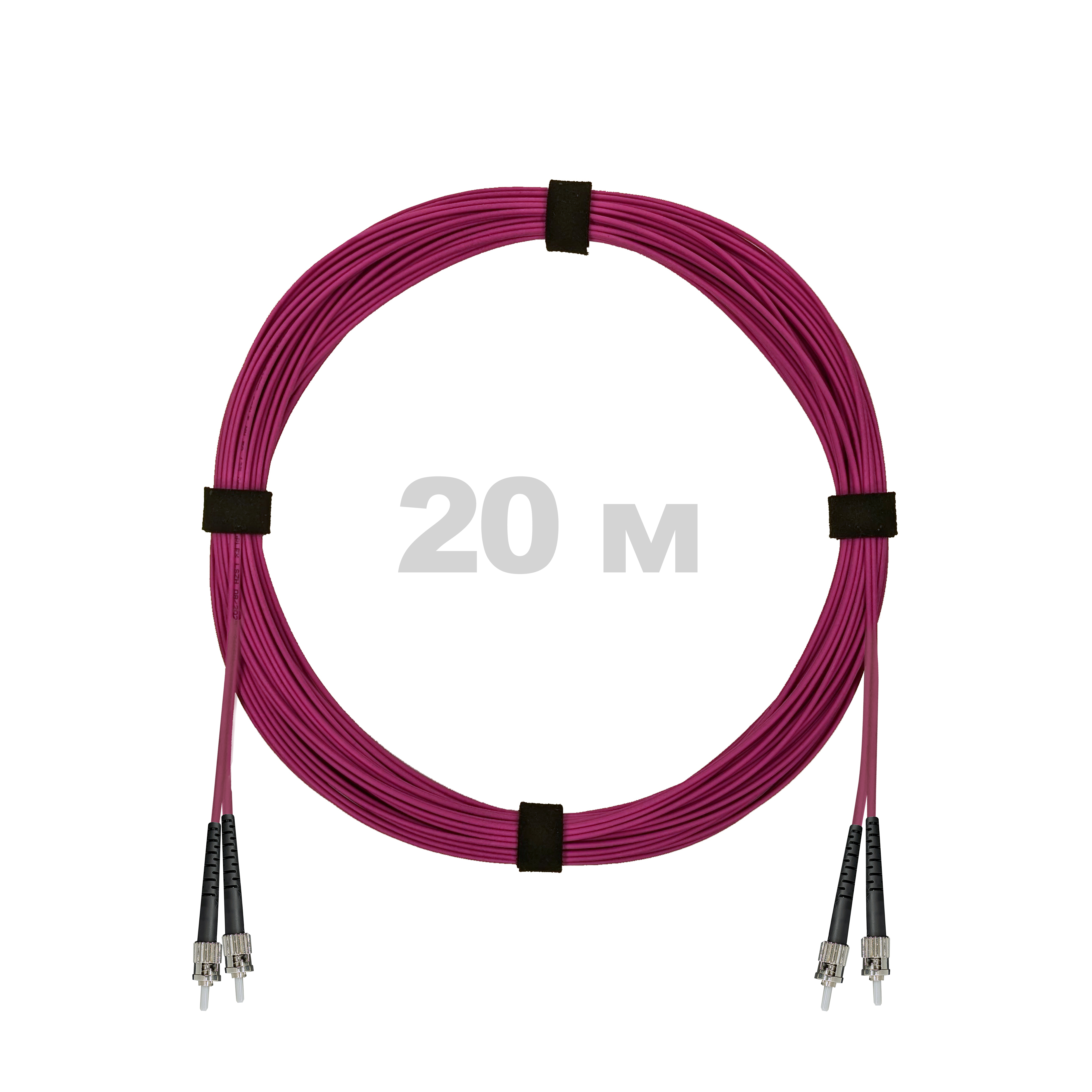 Патч-корд оптический армированный бронированный ST/PC-ST/PC MM (OM4) Duplex 3.0mm LSZH, 20 м.