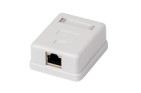 Розетка компьютерная RJ-45(8P8C) категория 6, экранированная, одинарная, внешняя, DUAL IDC TWIST