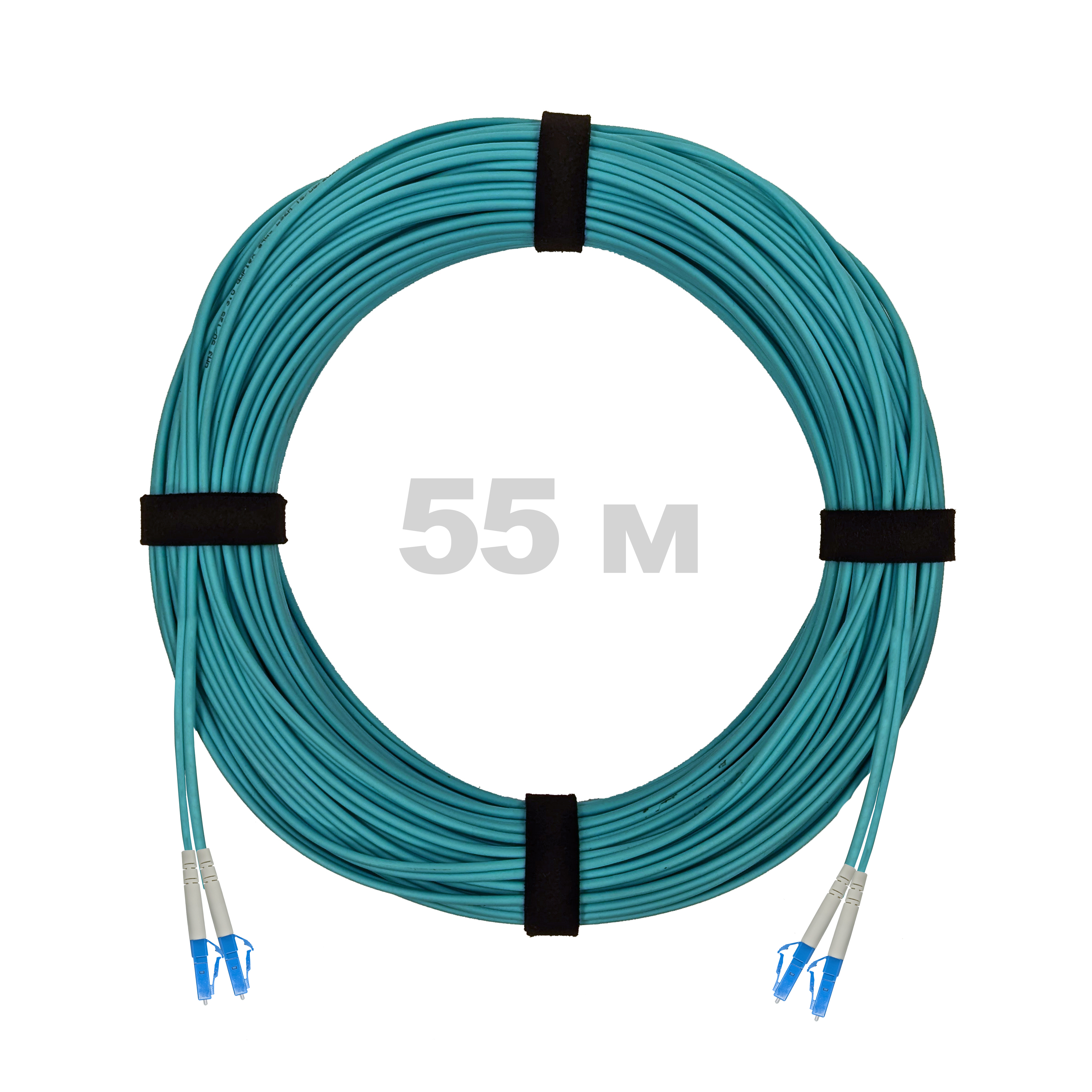 Патч-корд оптический LC/UPC-LC/UPC MM (OM3) 2mm duplex LSZH,  55 м.