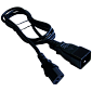Шнур питания С13-C20, 3х0.75, 220В, 10А, черный, 3 метра