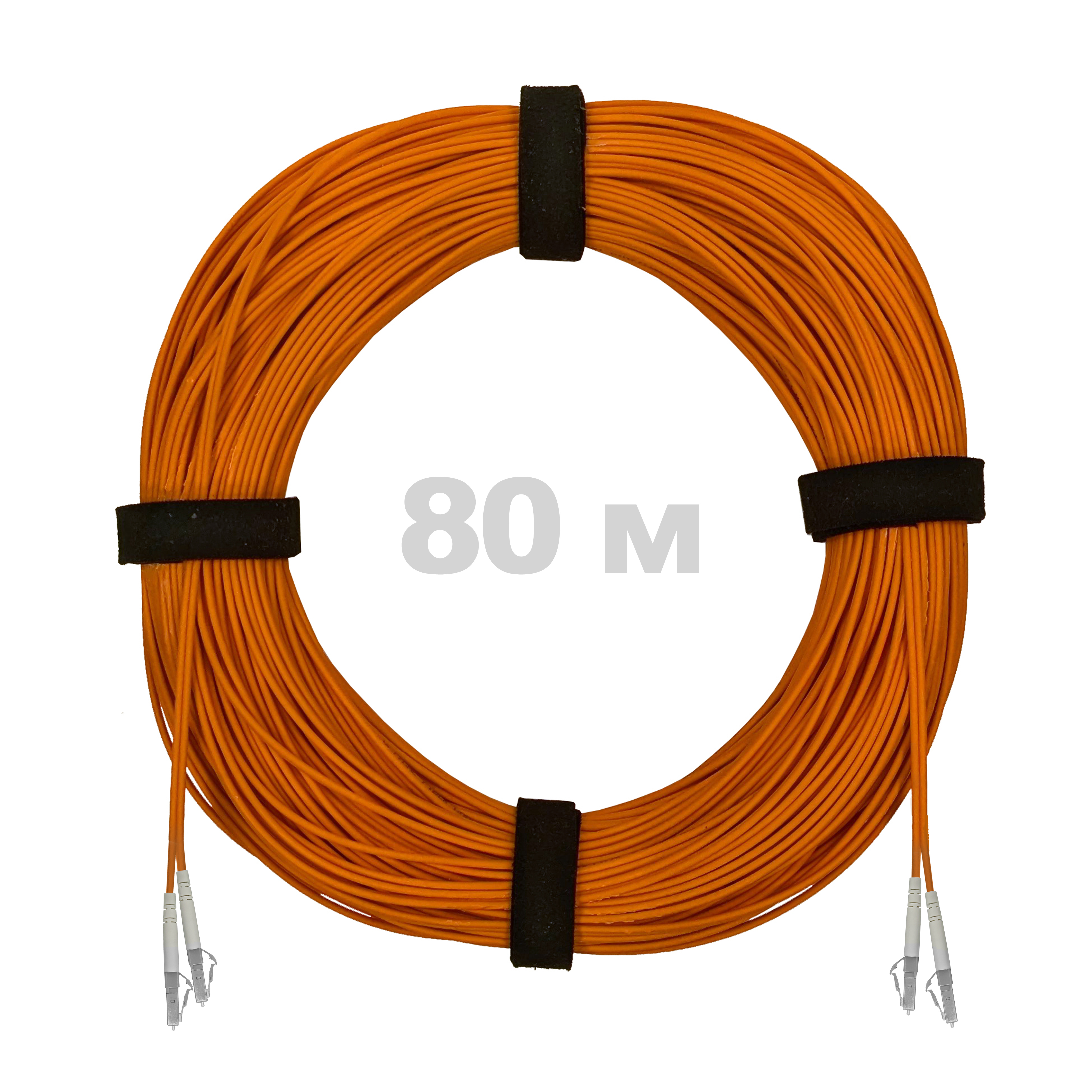 Патч-корд оптический LC/UPC-LC/UPC MM (OM2) 3mm duplex LSZH,  80 м.