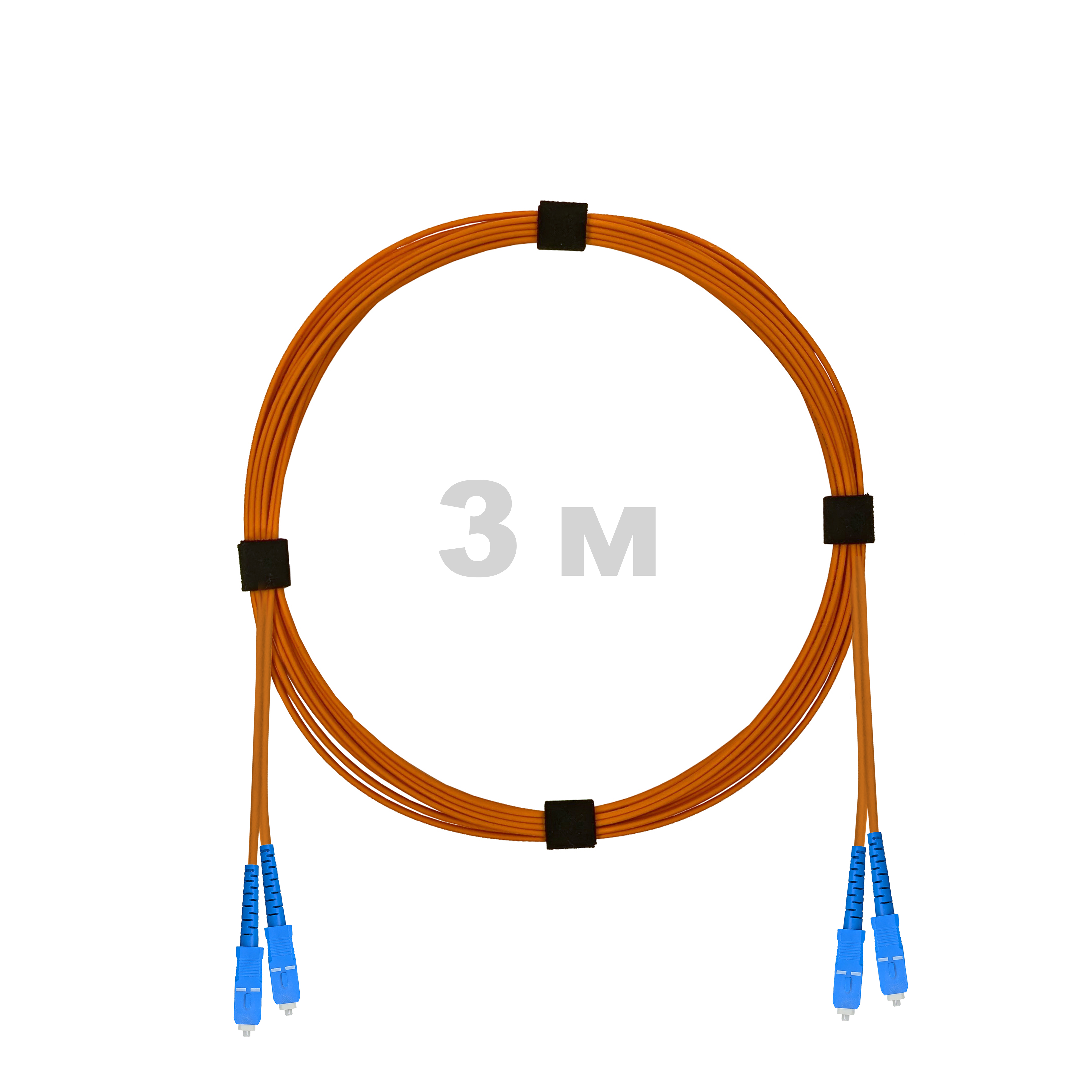 Патч-корд оптический армированный бронированный SC/UPC-SC/UPC MM (OM2) Duplex 3.0mm LSZH, 3 м.