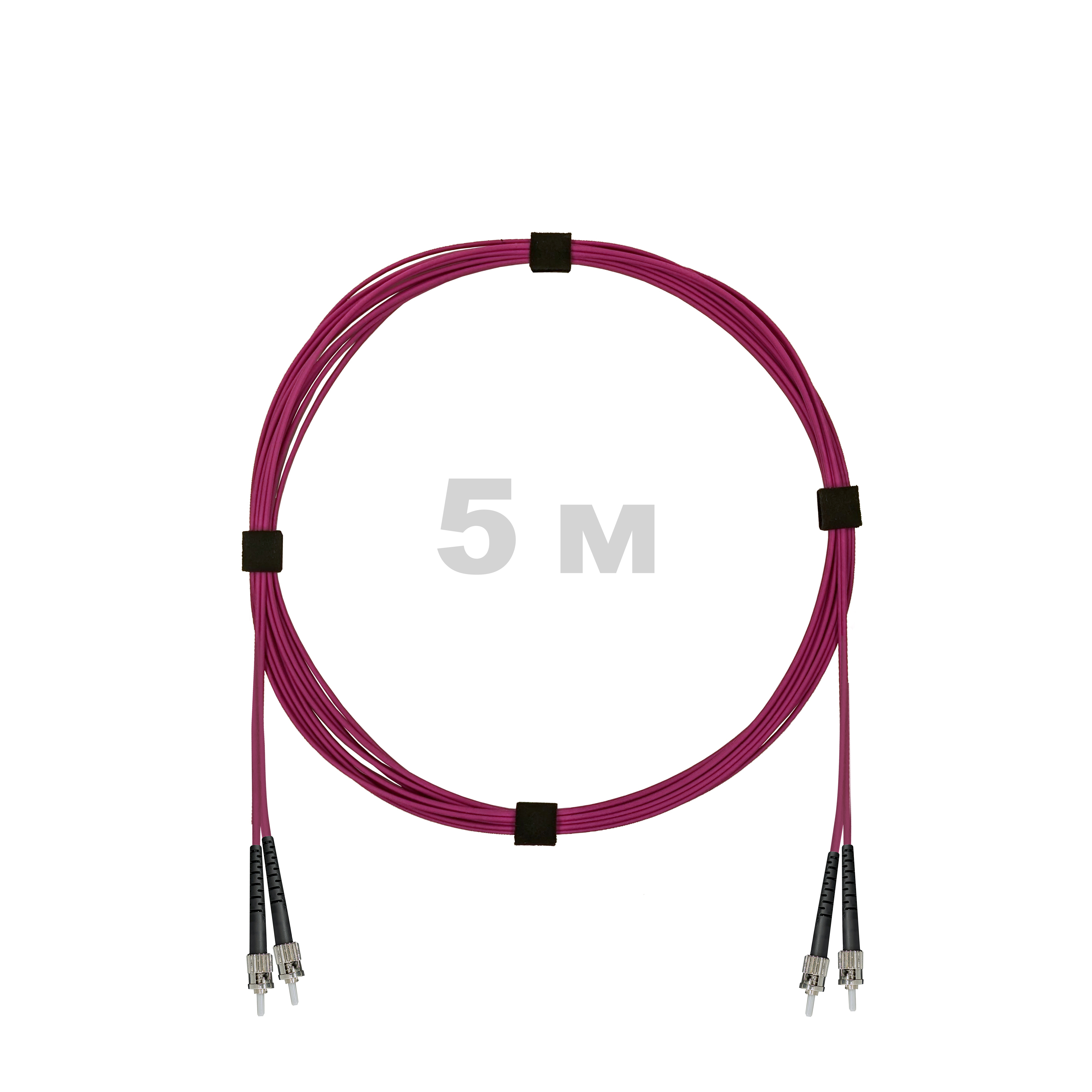 Патч-корд оптический ST/PC-ST/PC MM (OM4) 3mm duplex LSZH,  5 м.