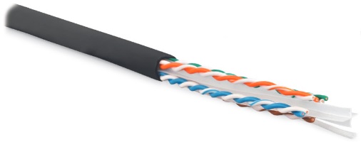Кабель UUTP4-C6-S23-OUT-LSZH-BK-500 UTP 4 пары внешний LSZH Hyperline Cat.6  23 AWG