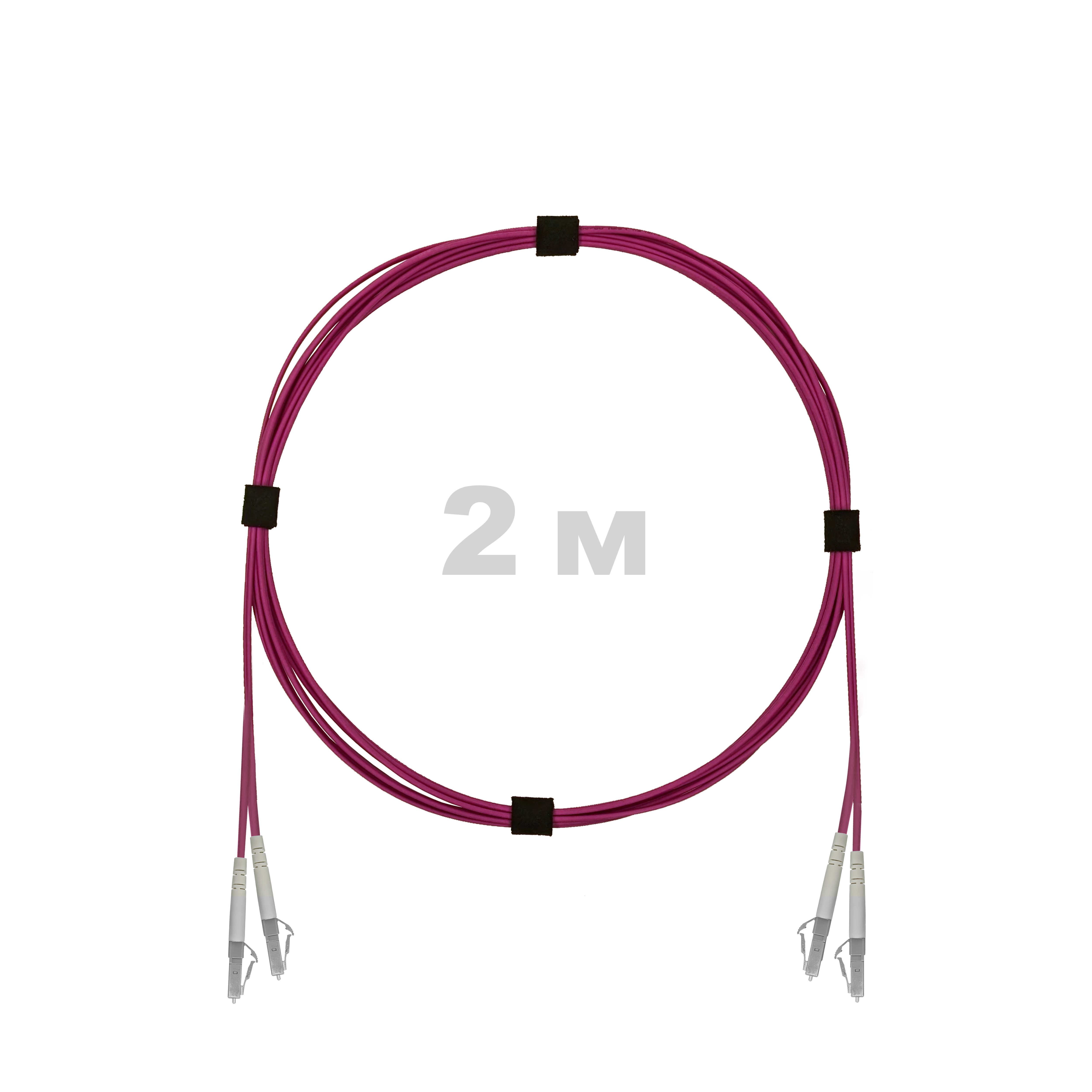Патч-корд оптический LC/UPC-LC/UPC MM (OM4) 3mm duplex LSZH,  2 м.