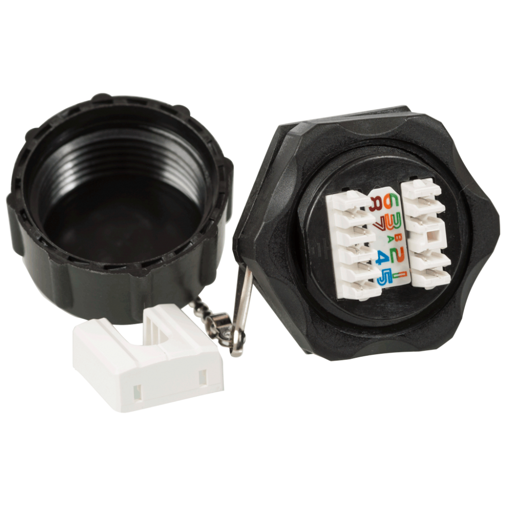 Индустриальный модуль Keystone, RJ45, cat.6, STP, 180 градусов, IP68__