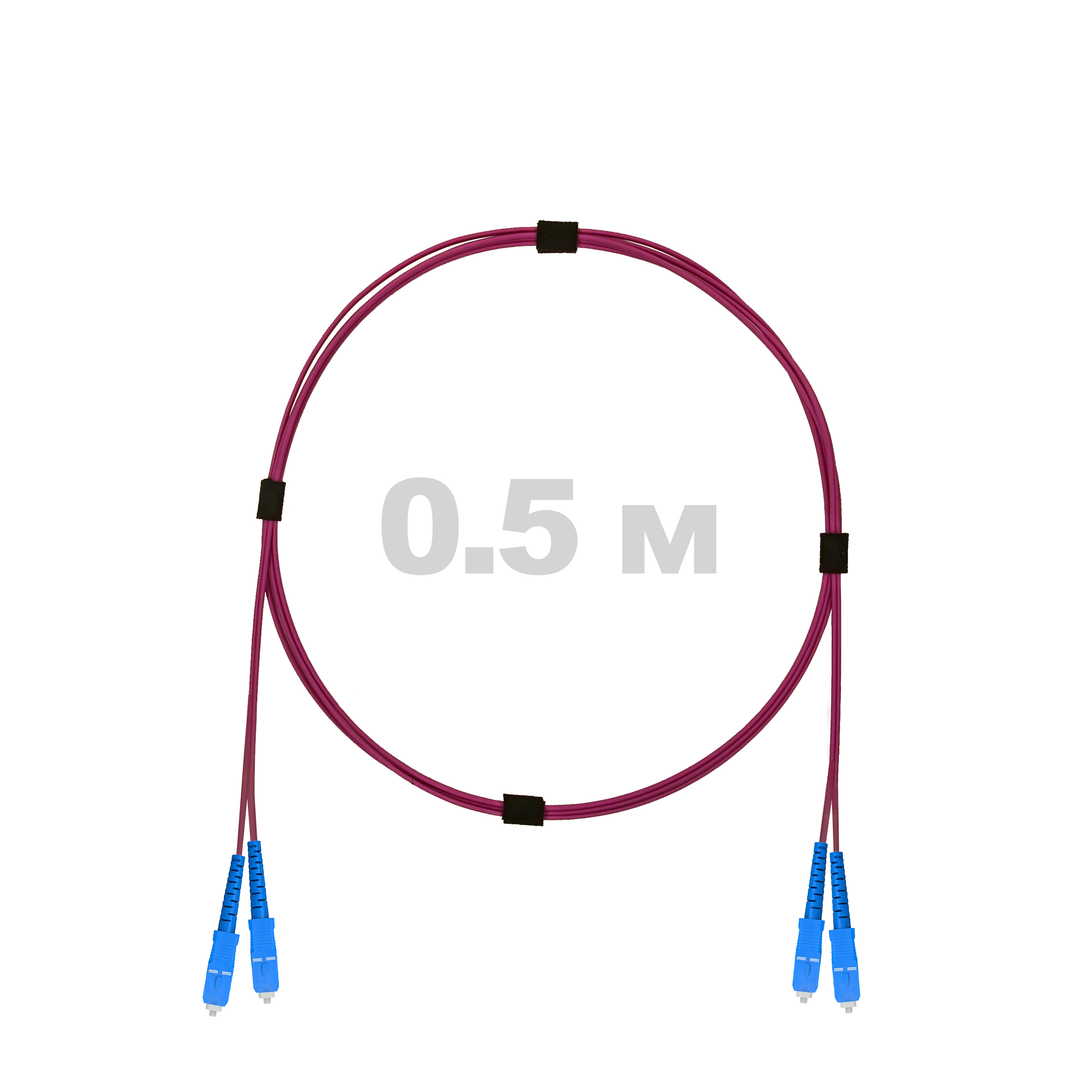 Патч-корд оптический армированный бронированный SC/UPC-SC/UPC MM (OM4) Duplex 3.0mm LSZH, 0.5 м.