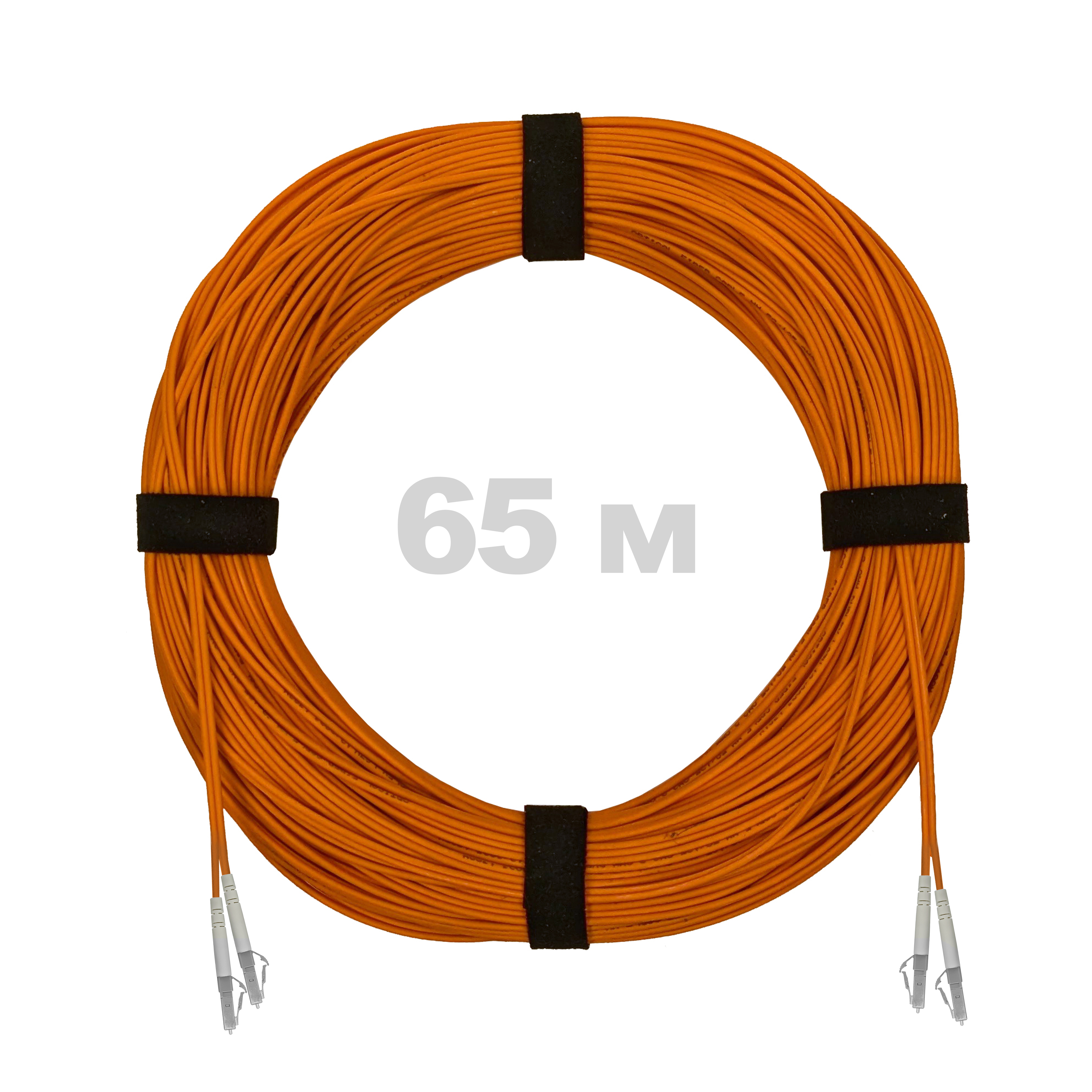 Патч-корд оптический LC/UPC-LC/UPC MM (OM2) 3mm duplex LSZH,  65 м.