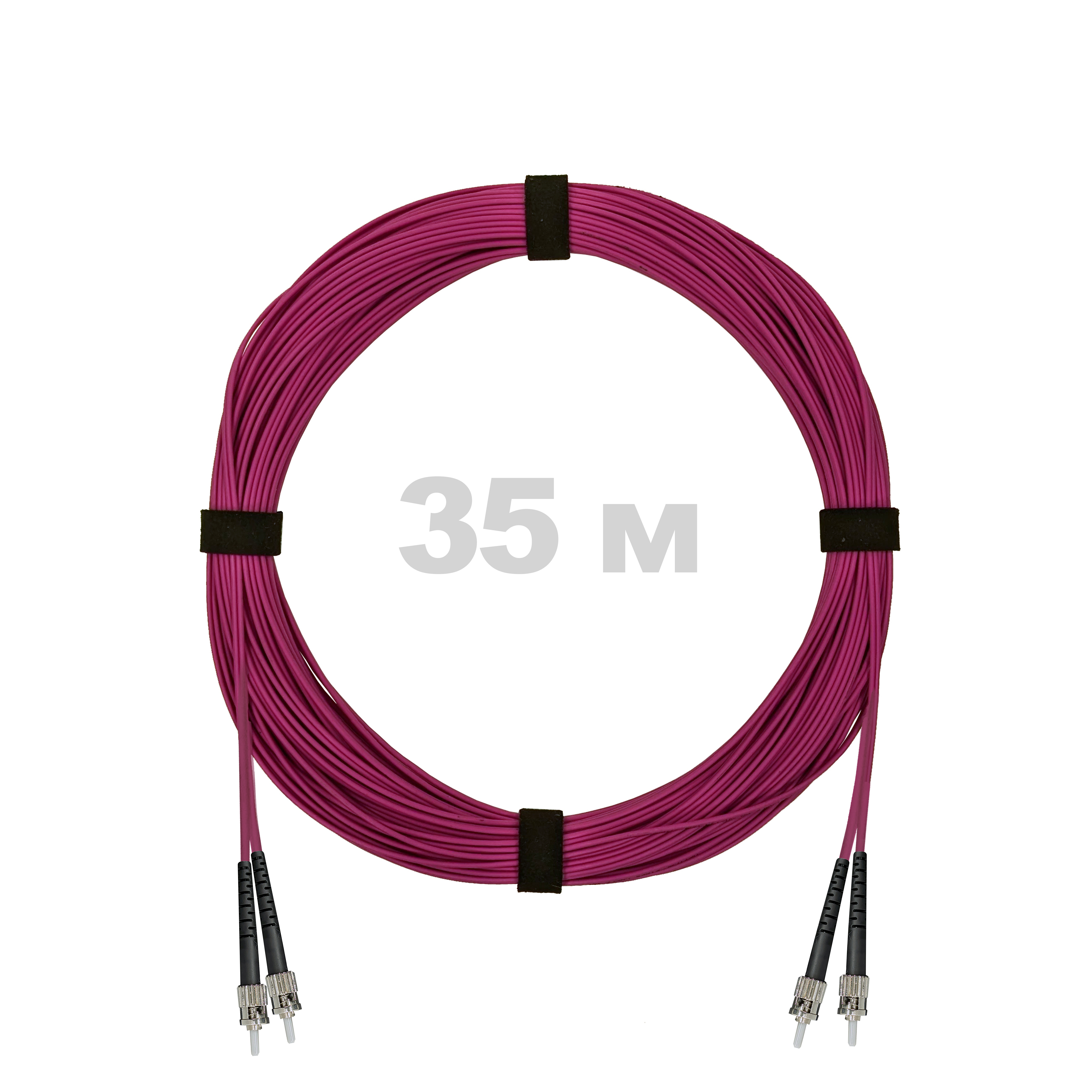 Патч-корд оптический армированный бронированный ST/PC-ST/PC MM (OM4) Duplex 2.0mm LSZH, 35 м.