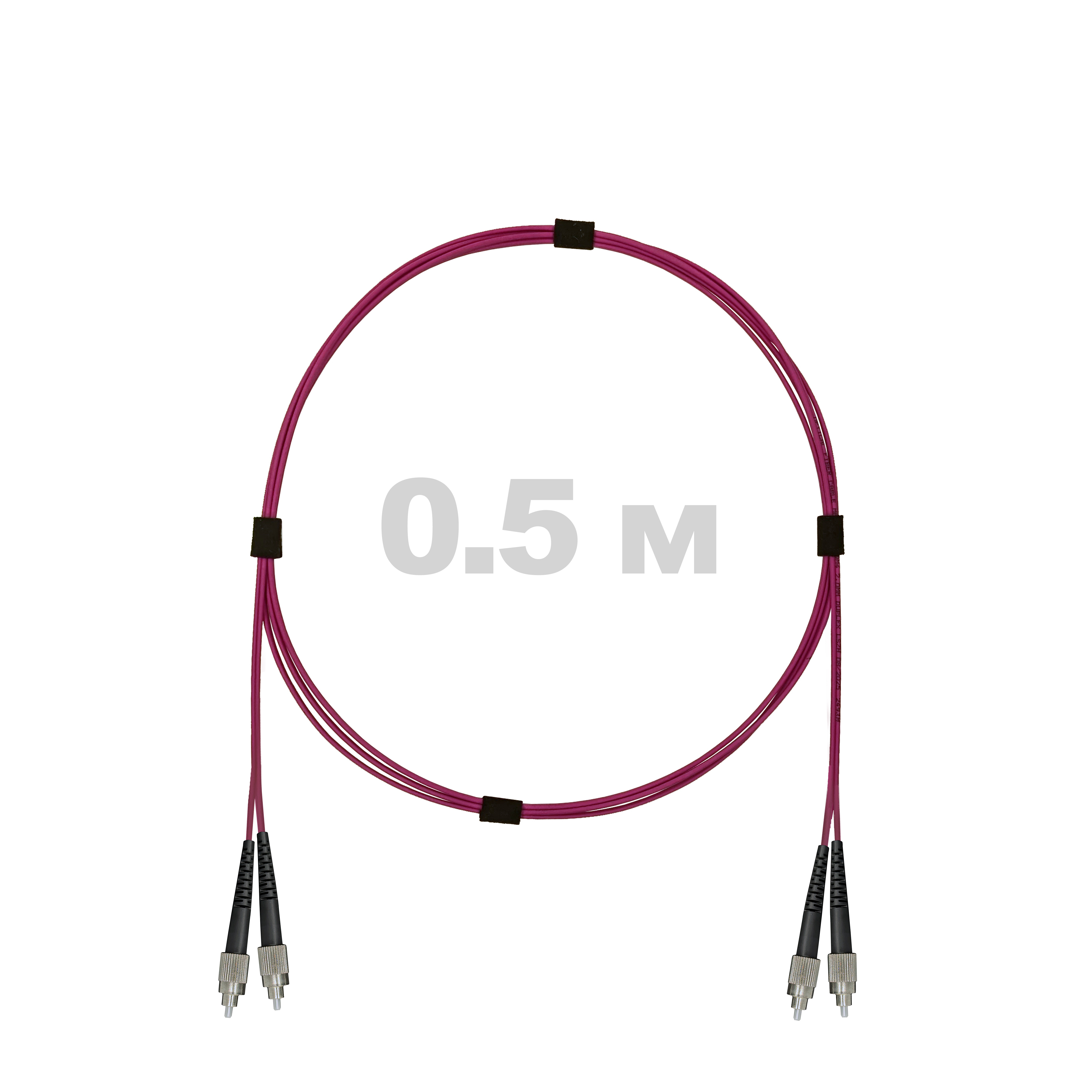 Патч-корд оптический FC/UPC-FC/UPC MM (OM4) 2mm duplex LSZH,  0.5 м.