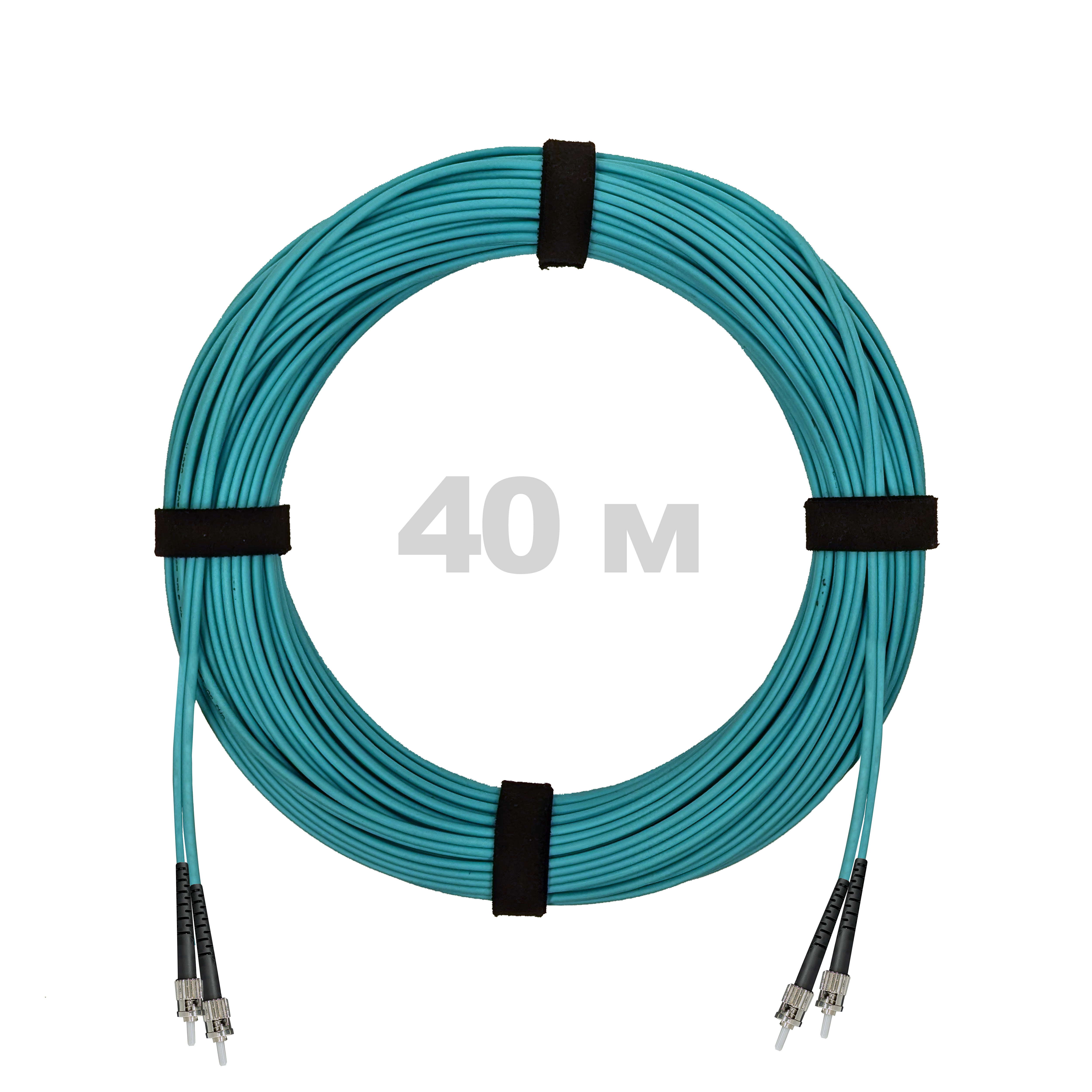 Патч-корд оптический армированный бронированный ST/PC-ST/PC MM (OM3) Duplex 2.0mm LSZH, 40 м.