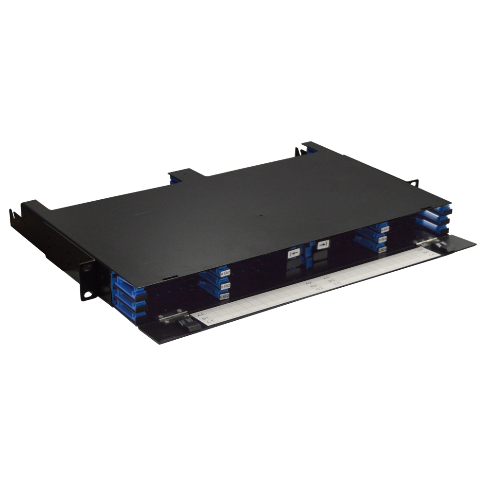 Бокс 19" на 12 компактных кассет MPO, 1U, черный__