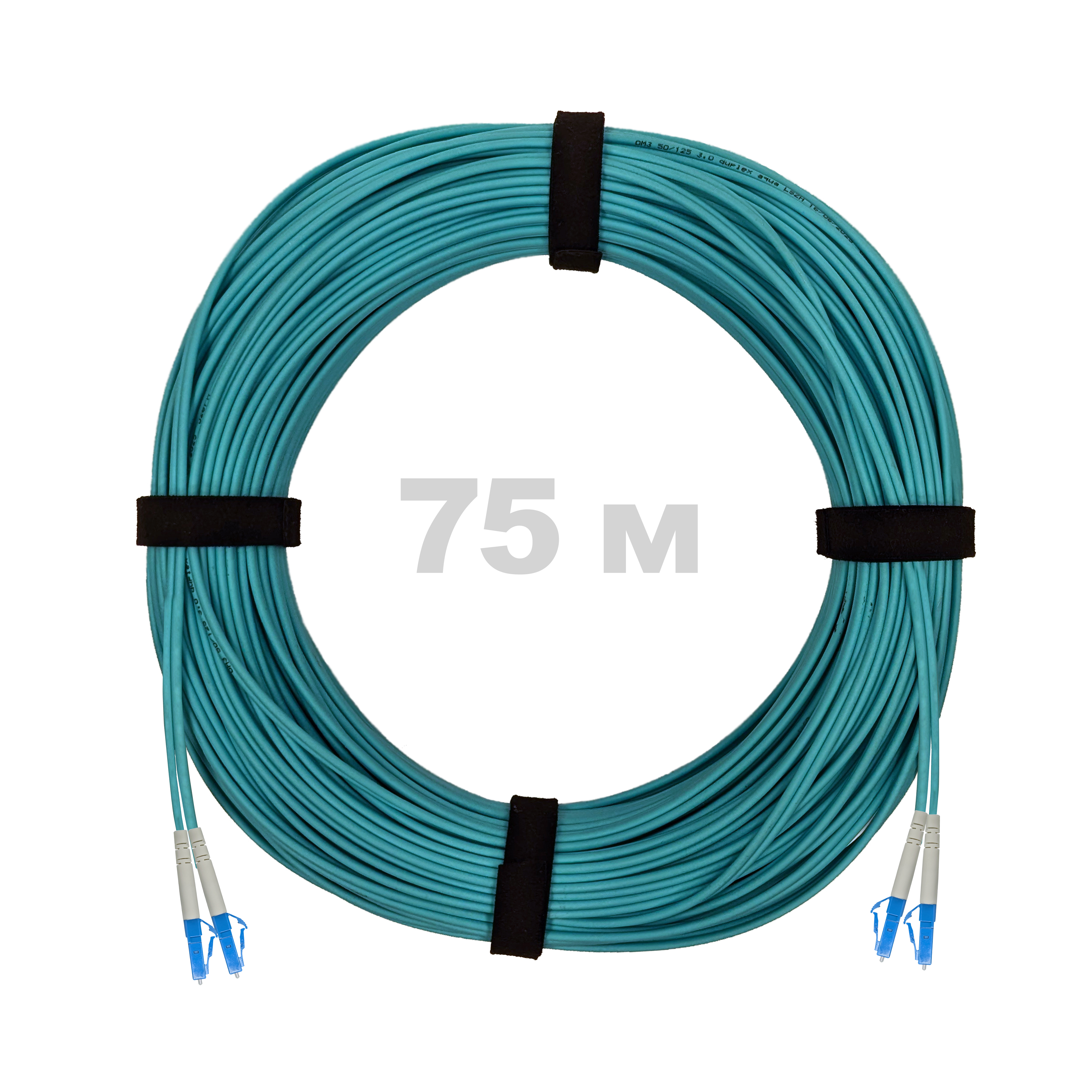 Патч-корд оптический LC/UPC-LC/UPC MM (OM3) 2mm duplex LSZH,  75 м.