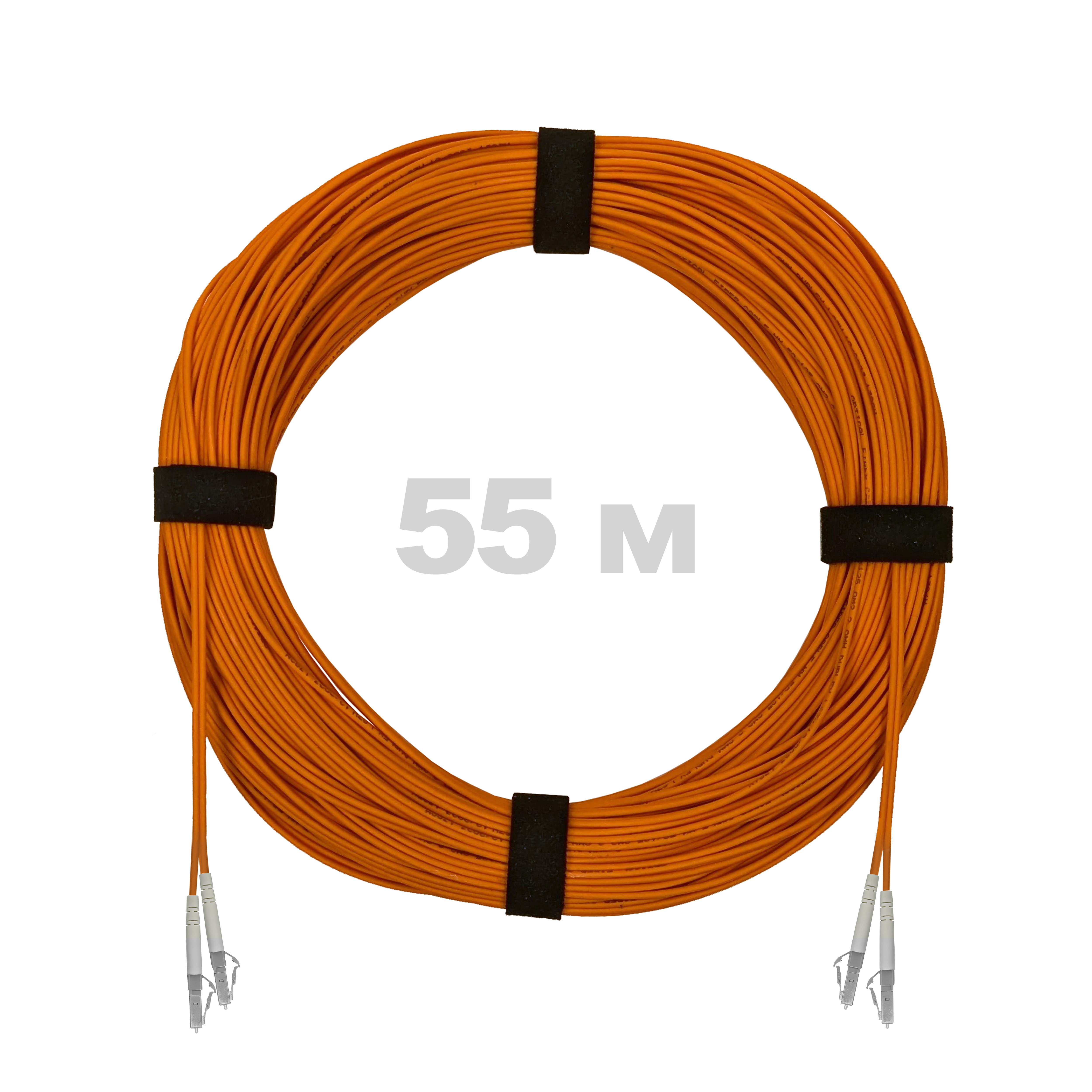Патч-корд оптический LC/UPC-LC/UPC MM (OM2) 2mm duplex LSZH,  55 м.