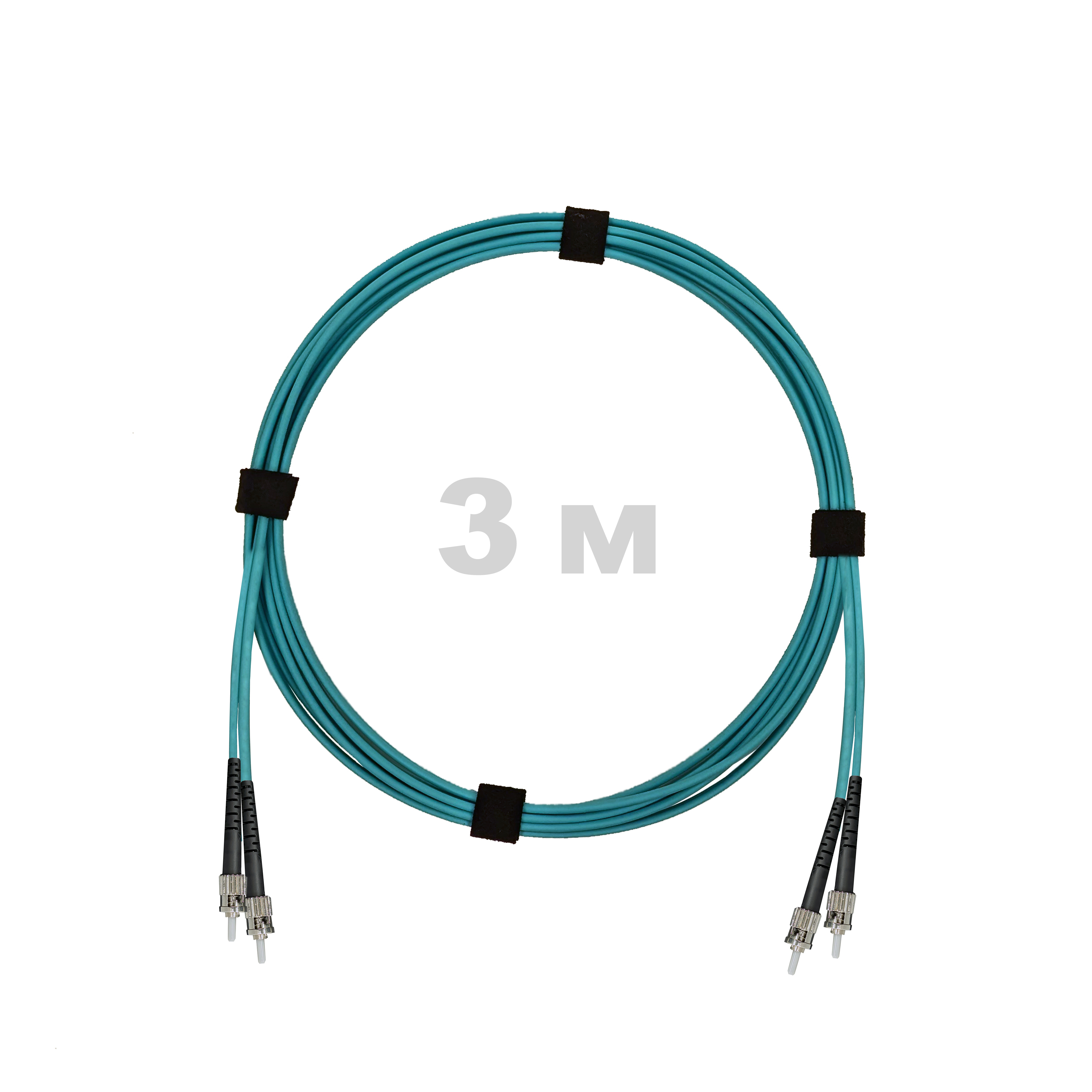 Патч-корд оптический ST/PC-ST/PC MM (OM3) 3mm duplex LSZH,  3 м.
