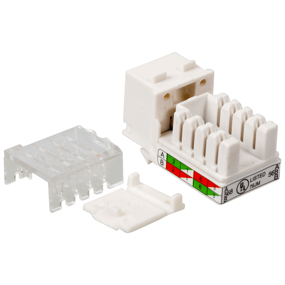 Модуль Keystone, RJ45, кат.5E, UTP, 90 градусов, узкий, со шторкой, белый__